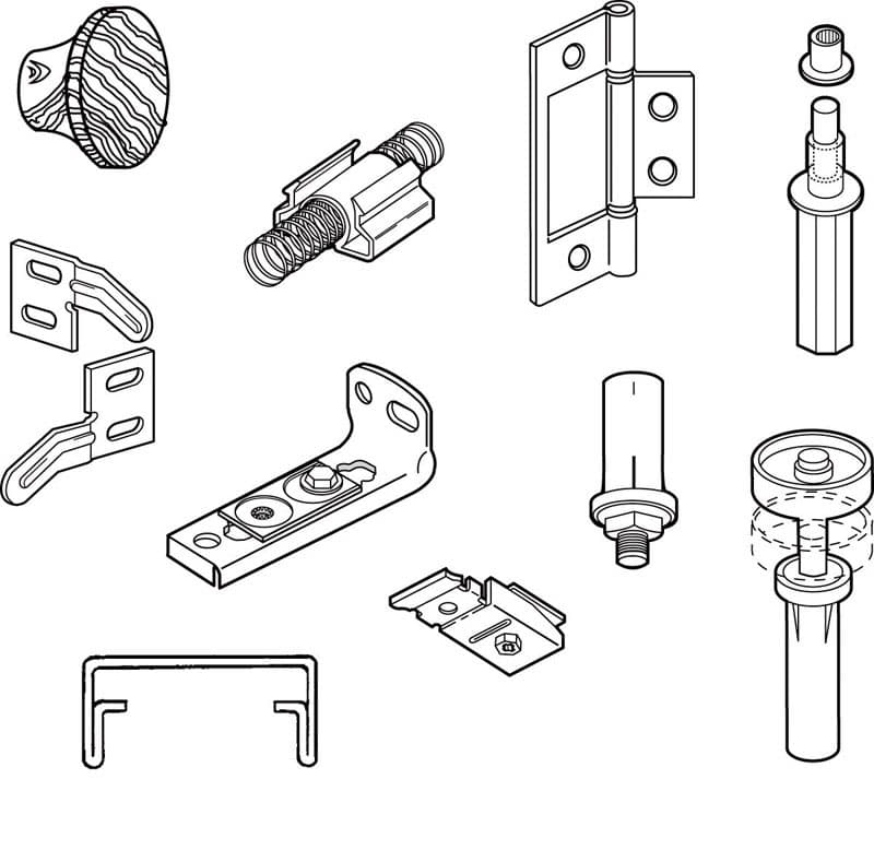 Prime-Line 72 in. L White Steel Hardware Kit 1 pk