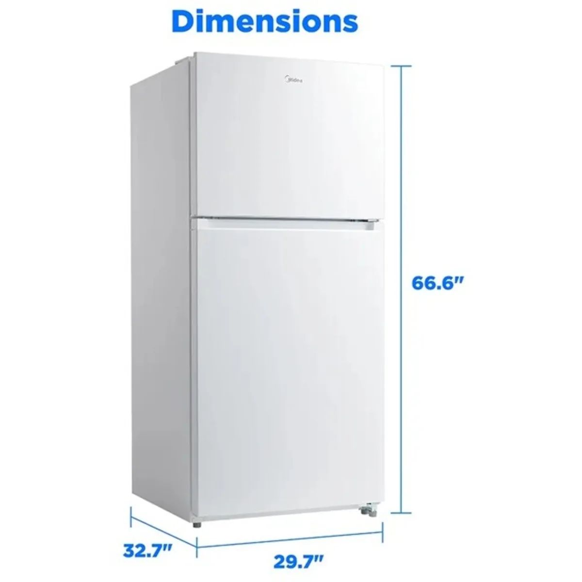 Midea 30 in. White Freestanding Top Freezer Refrigerator with 21 cu. ft.