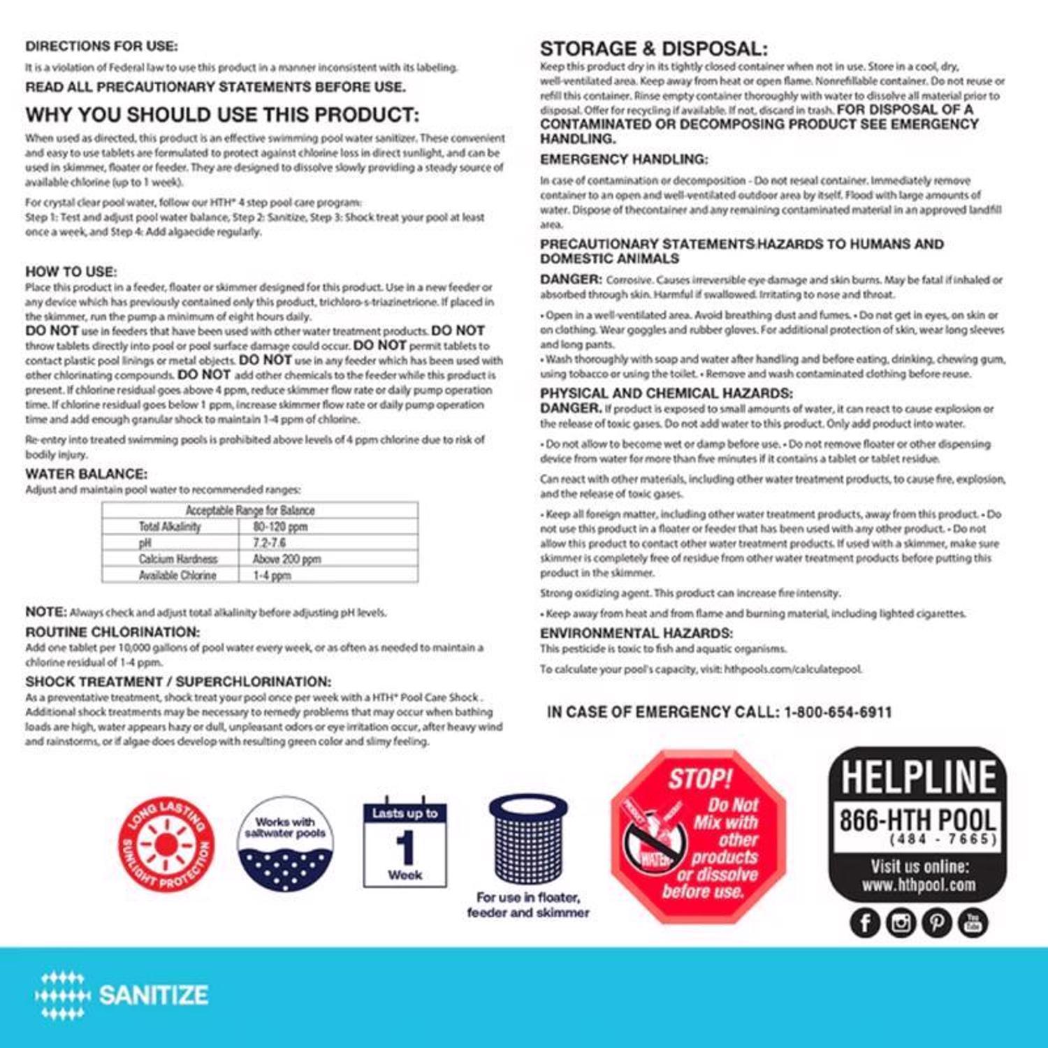 HTH Pool Care 1&quot