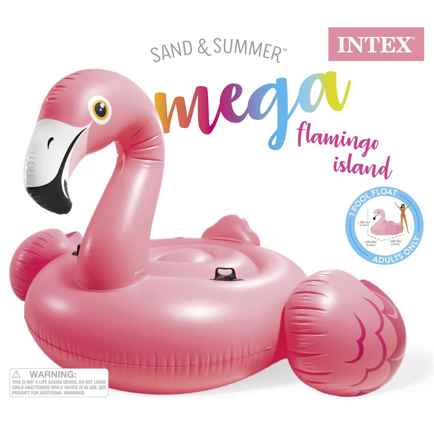 Intex Pink Vinyl Inflatable Mega Flamingo Island Pool Float