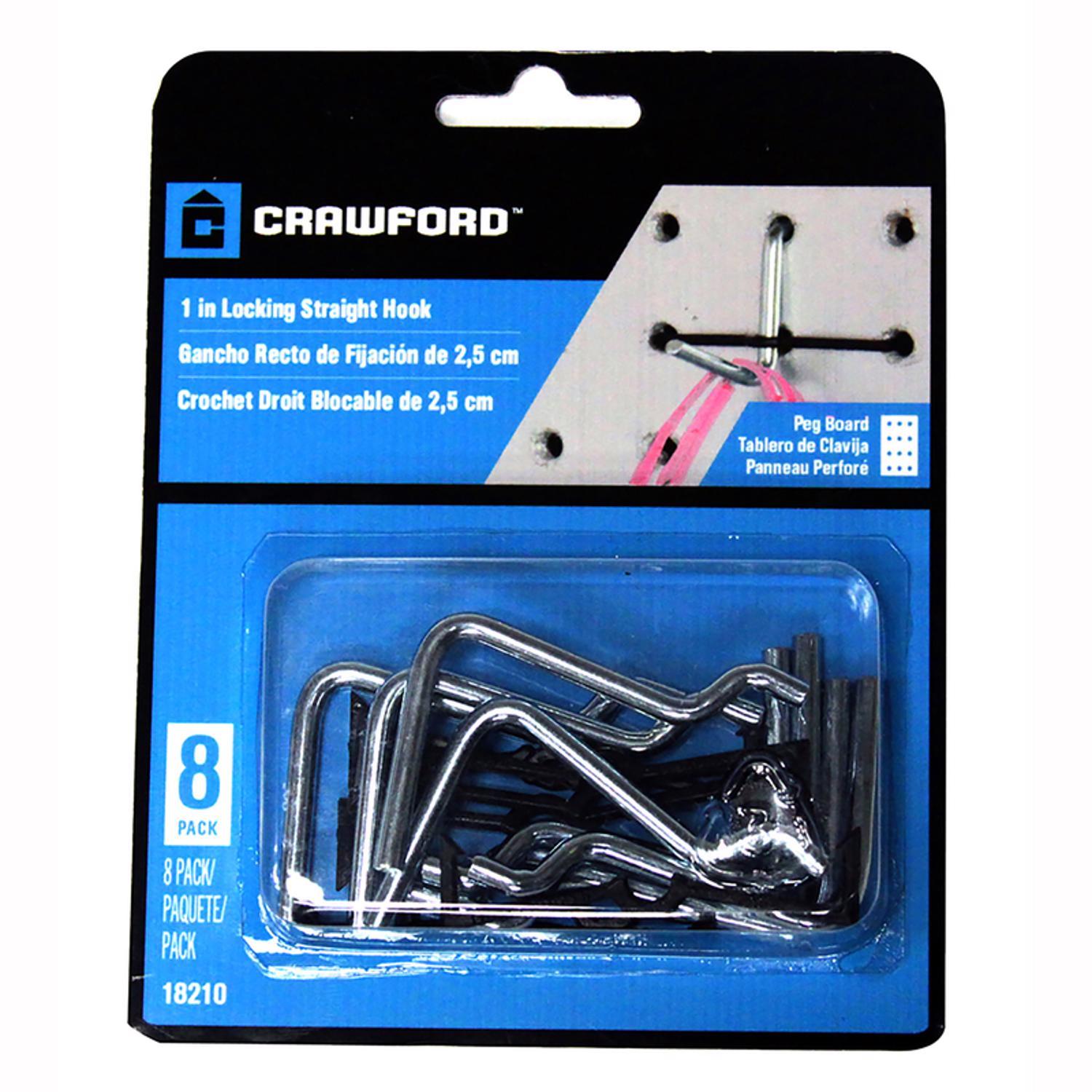 Crawford Zinc Plated Black/Silver Steel 0.05 in. Peg Hooks 1 pk