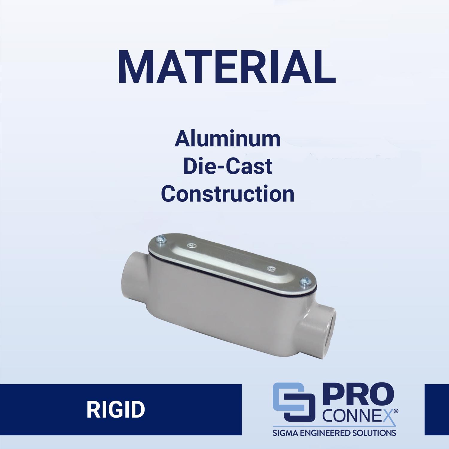 Sigma Engineered Solutions ProConnex 1/2 in. D Die-Cast Aluminum Conduit Body For Rigid 1 pk