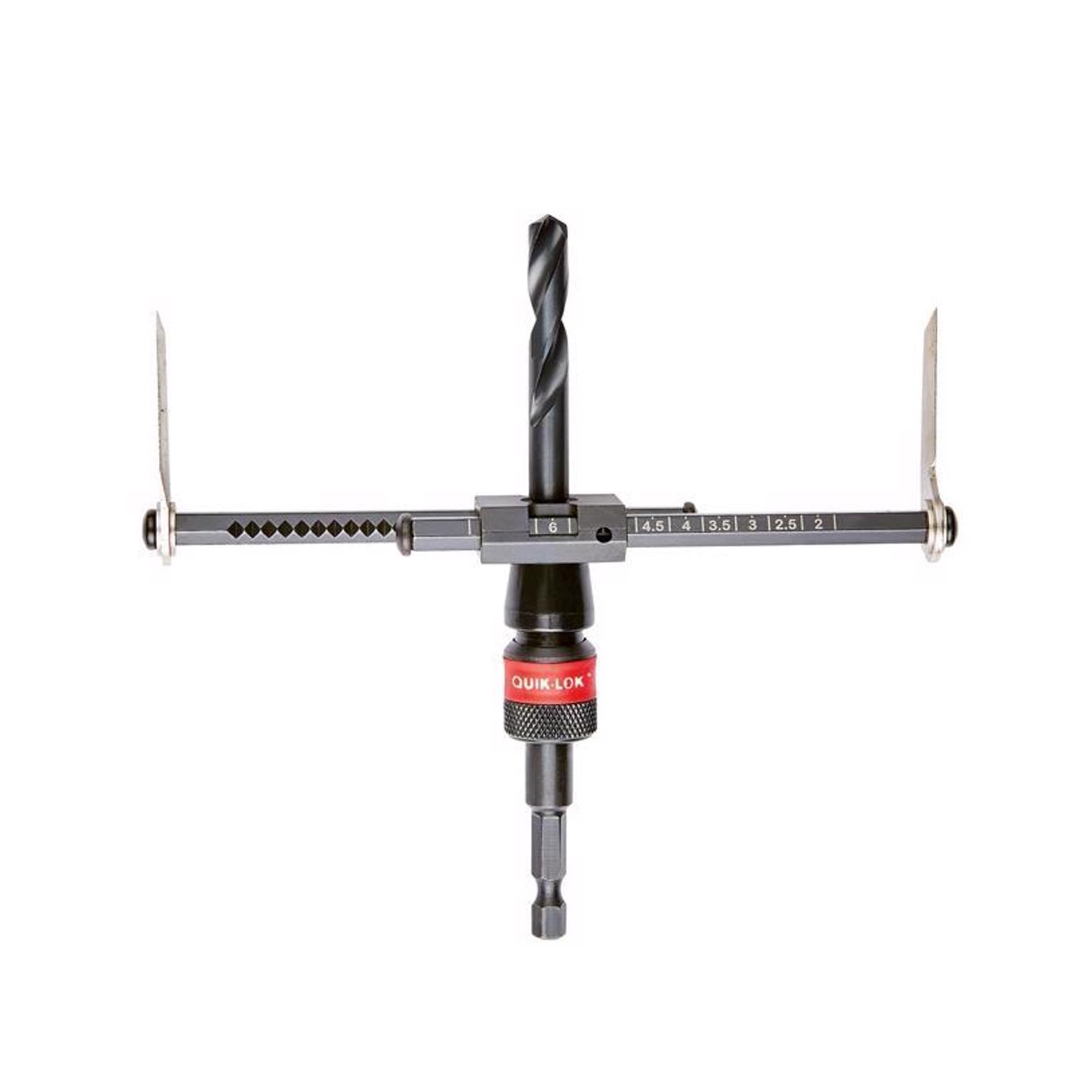 Milwaukee 2 to 7 in. Bi-Metal 1/4 in. L X 1/4 in. D Adjustable Hole Cutter Arbor Included