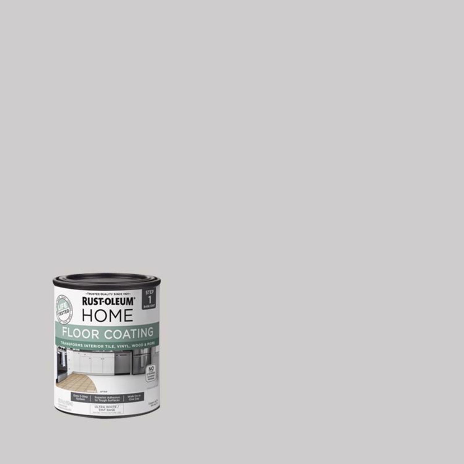 Rust-Oleum Home Floor Coating Ultra White Tint Base Water-Based Floor Coating Step 1 1 qt