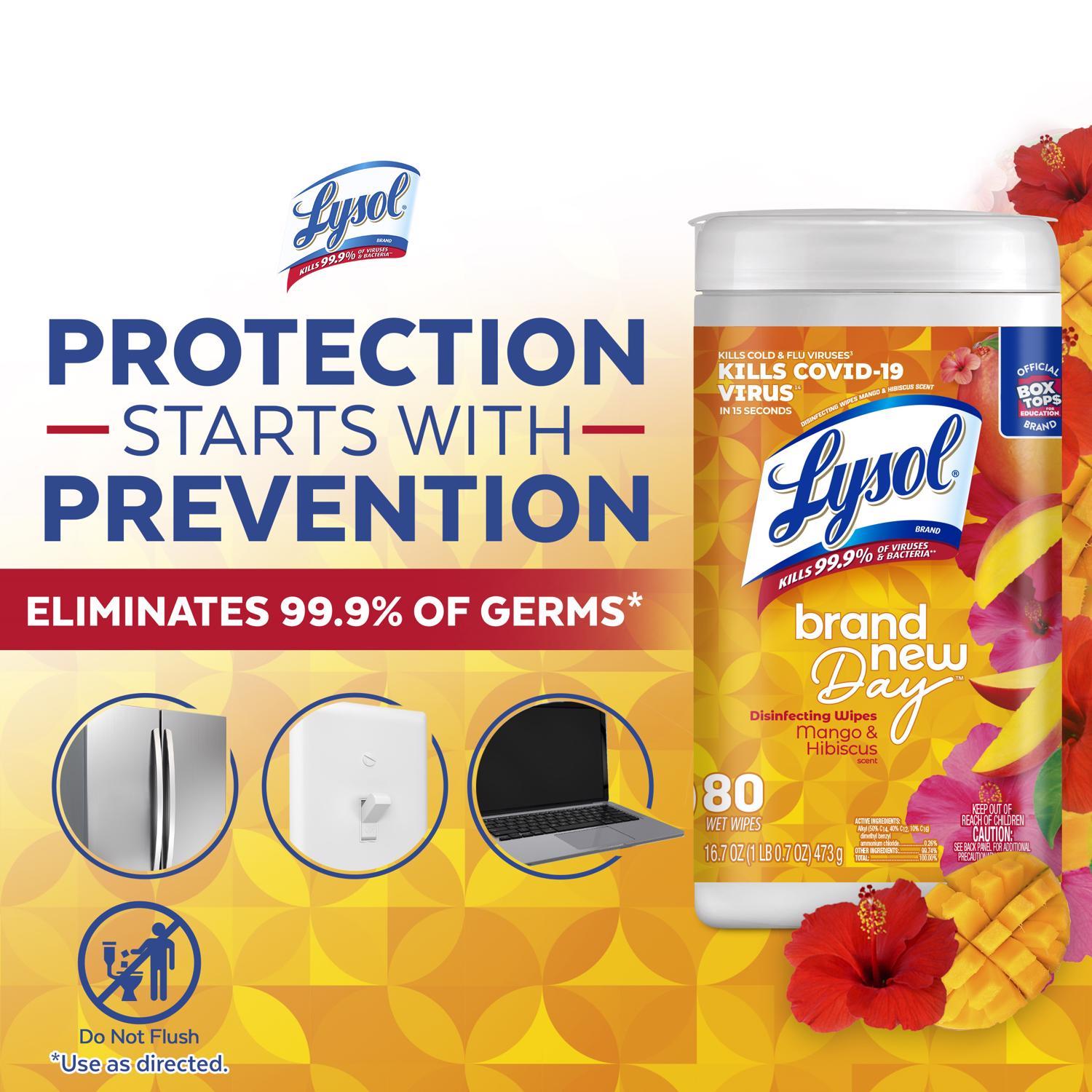 Lysol Brand New Day Mango & Hibiscus Scent Disinfecting Wipes 80 ct 1 pk