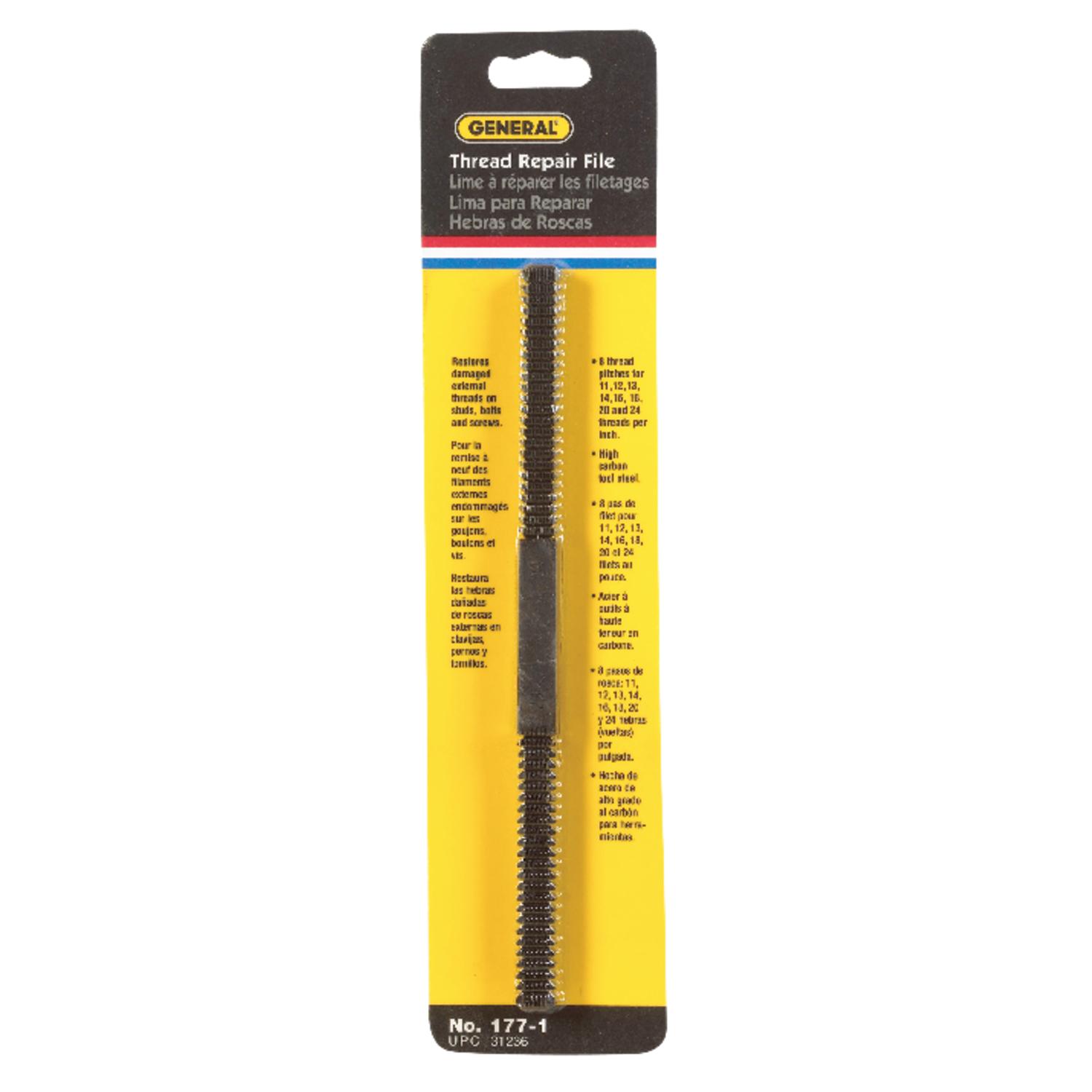 General 8-1/2 in. L X 7/16 in. W High Carbon Steel Assorted Thread Repair File 1 pc