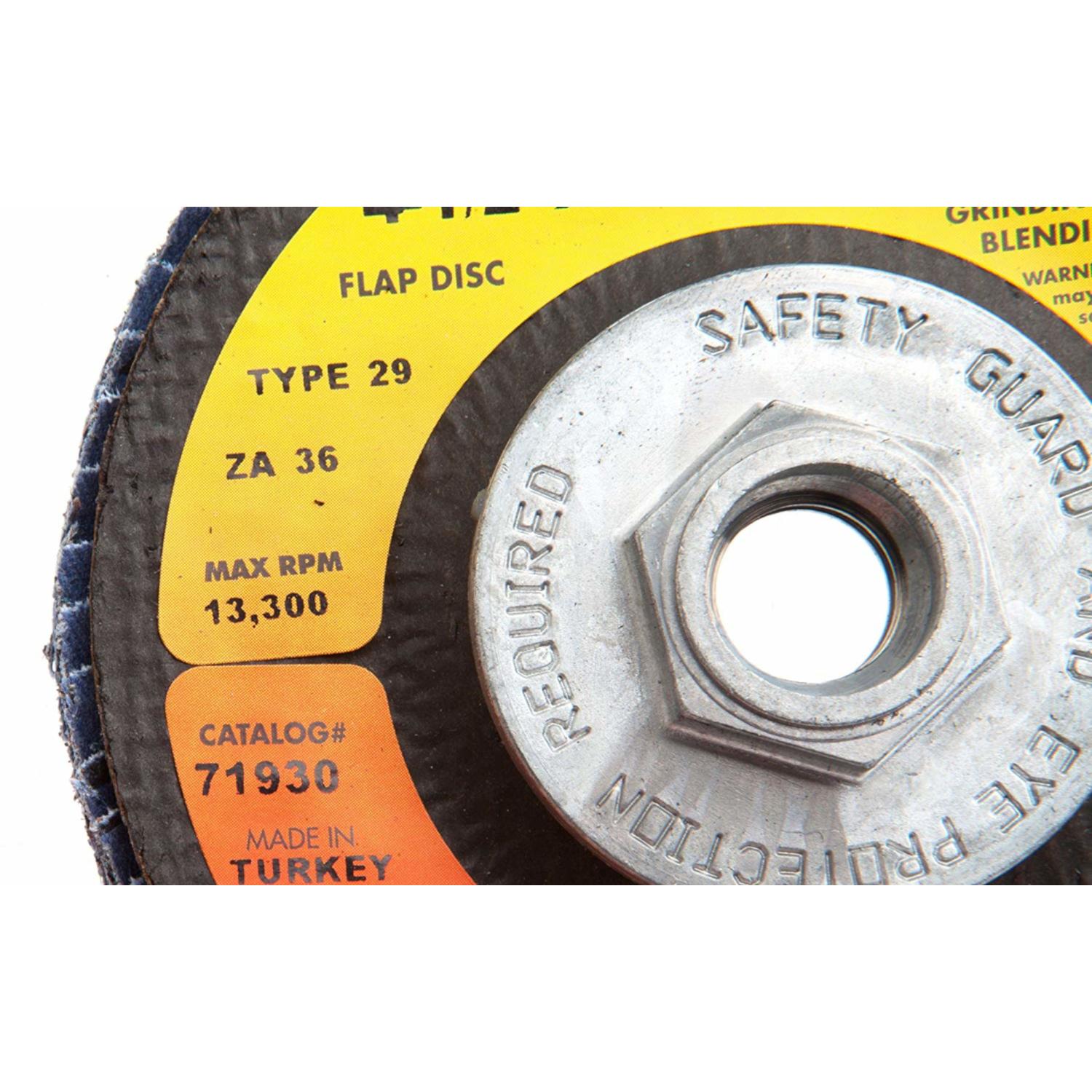 Forney 4-1/2 in. D Zirconia Aluminum Oxide Flap Disc 36 Grit 1 pc