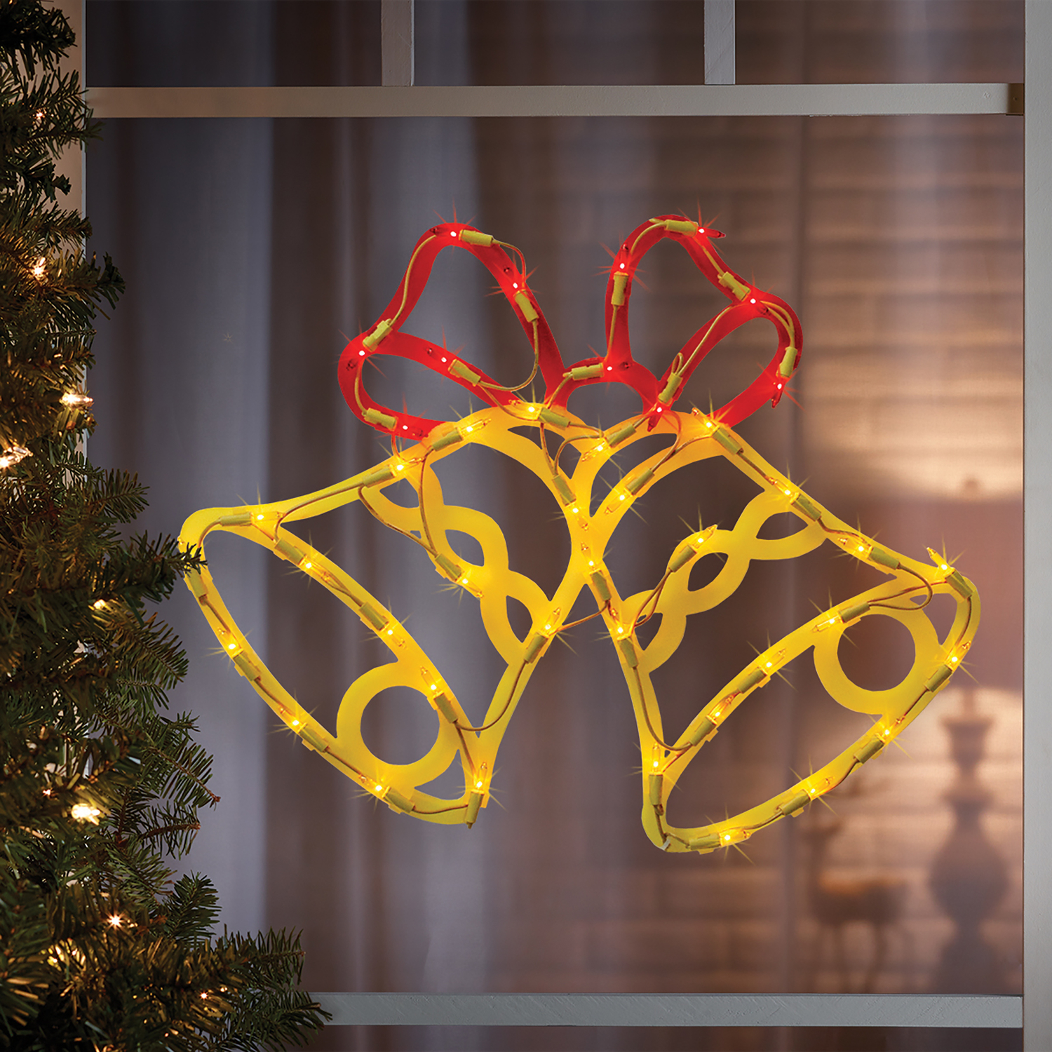 IG Design Gold/Red Bell Indoor Christmas Decor 18 in.