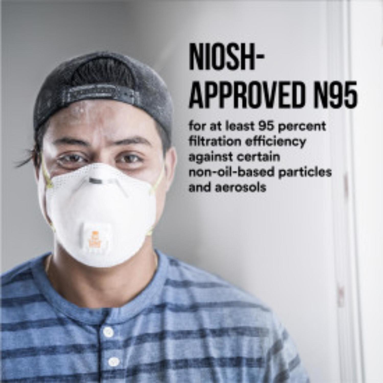 3M N95 Sanding and Fiberglass Disposable Respirator Valved White 2 pc