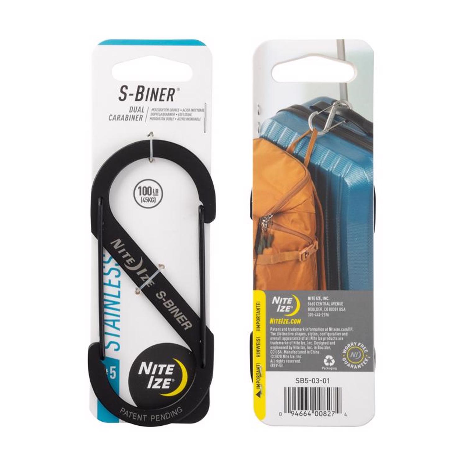 Nite Ize S-Biner Stainless Steel Black Dual Carabiner S-Biner