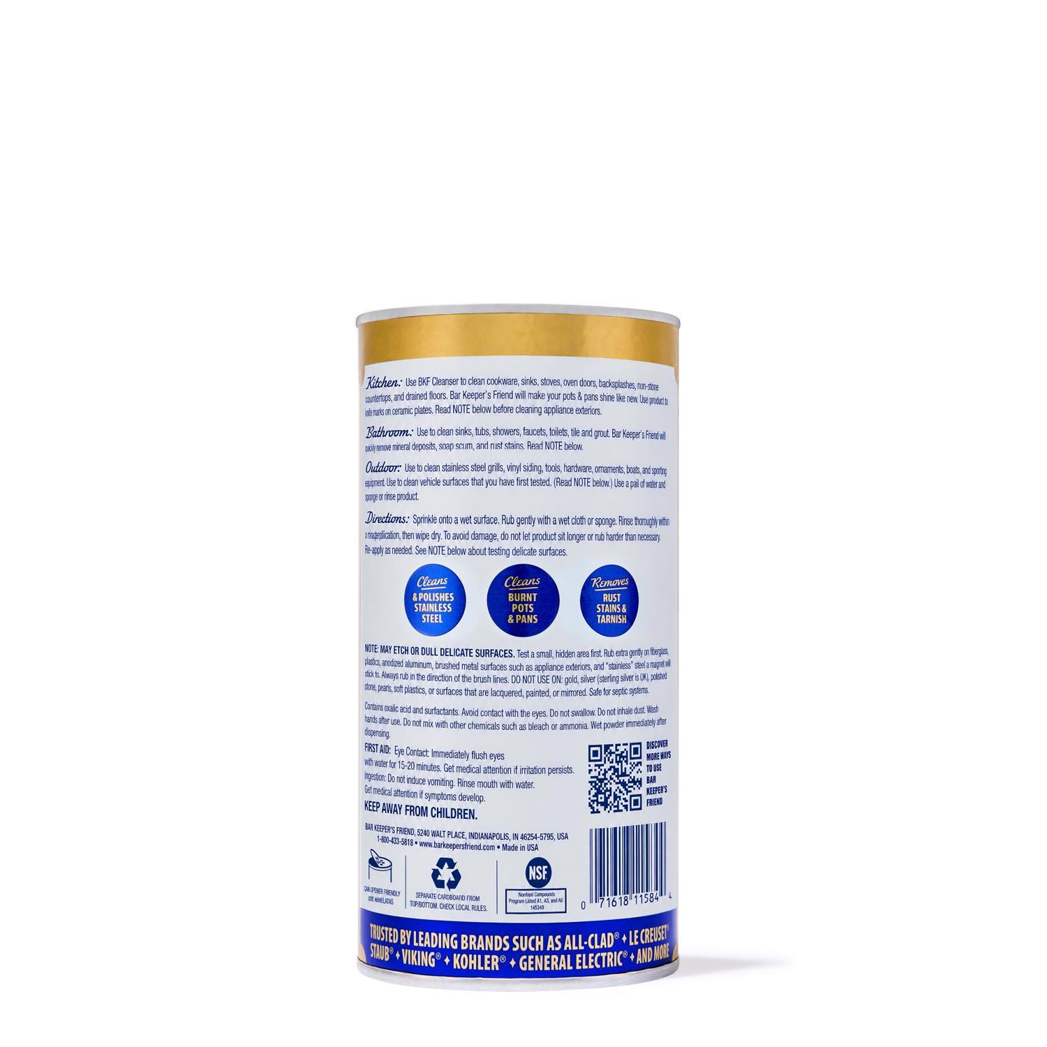Bar Keeper's Friend No Scent Stainless Steel Cleaner & Polish 15 oz Powder