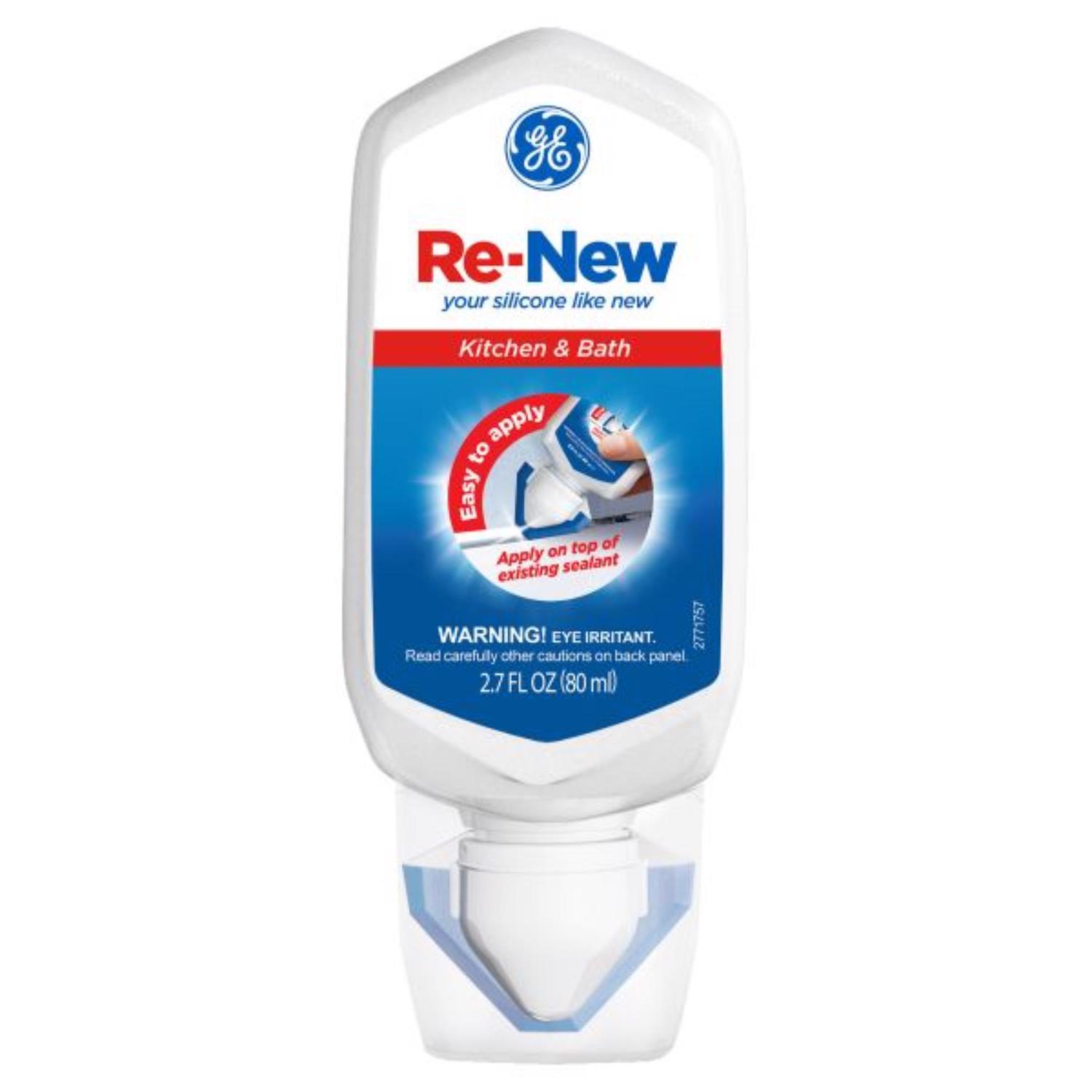 GE Re-New White Silicone Kitchen and Bath Caulk Sealant 2.7 oz
