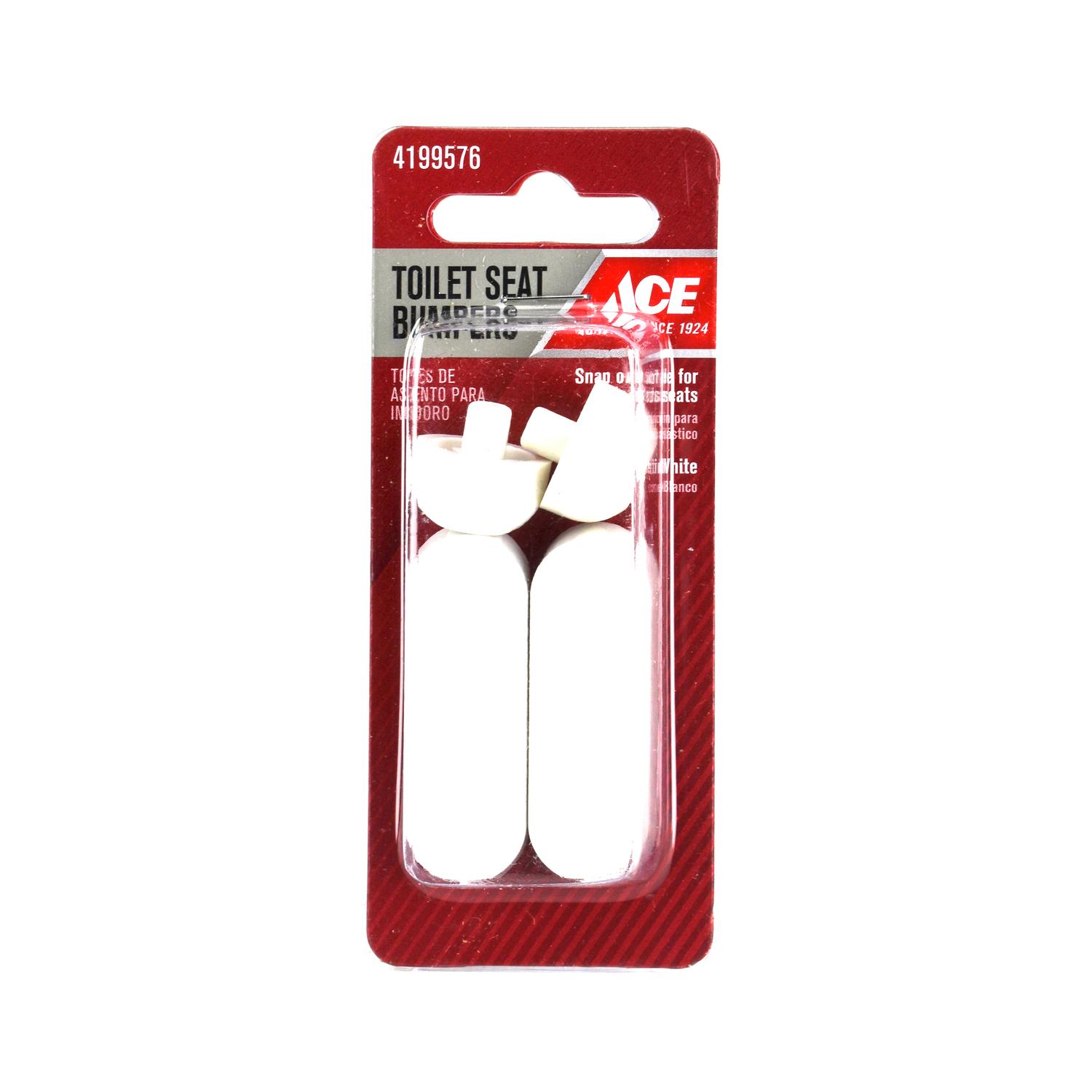 Ace Toilet Seat Bumper Set White Plastic For Universal