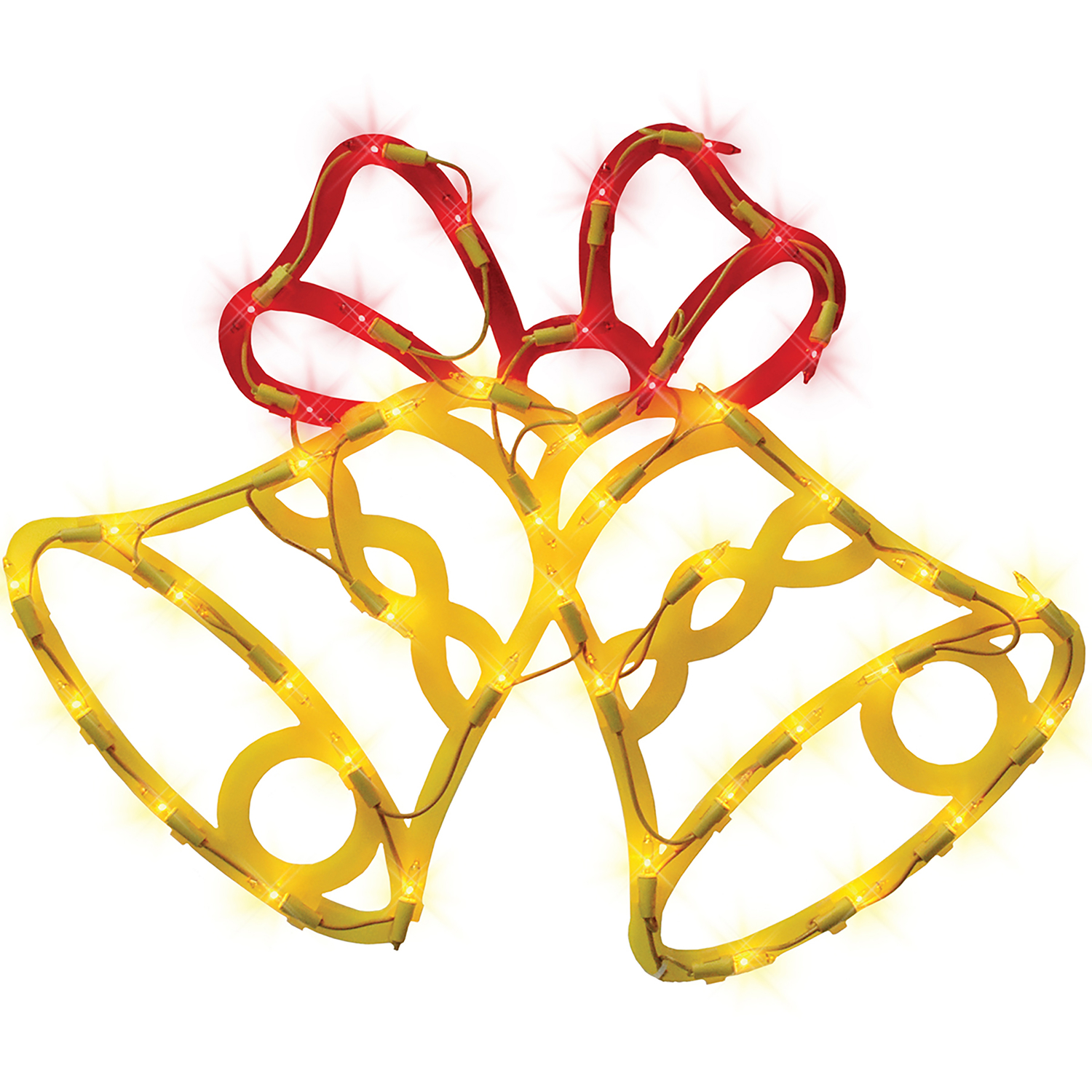 IG Design Gold/Red Bell Indoor Christmas Decor 18 in.