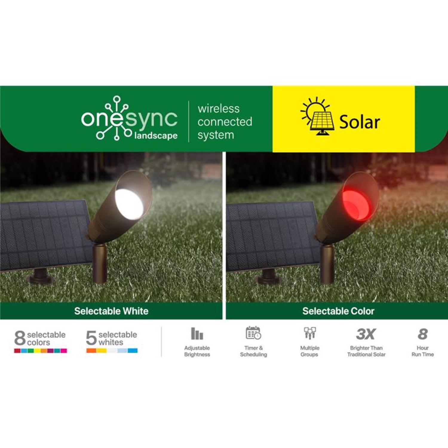 Feit OneSync Solar Powered 3 W LED Spot Light Kit 1 pk