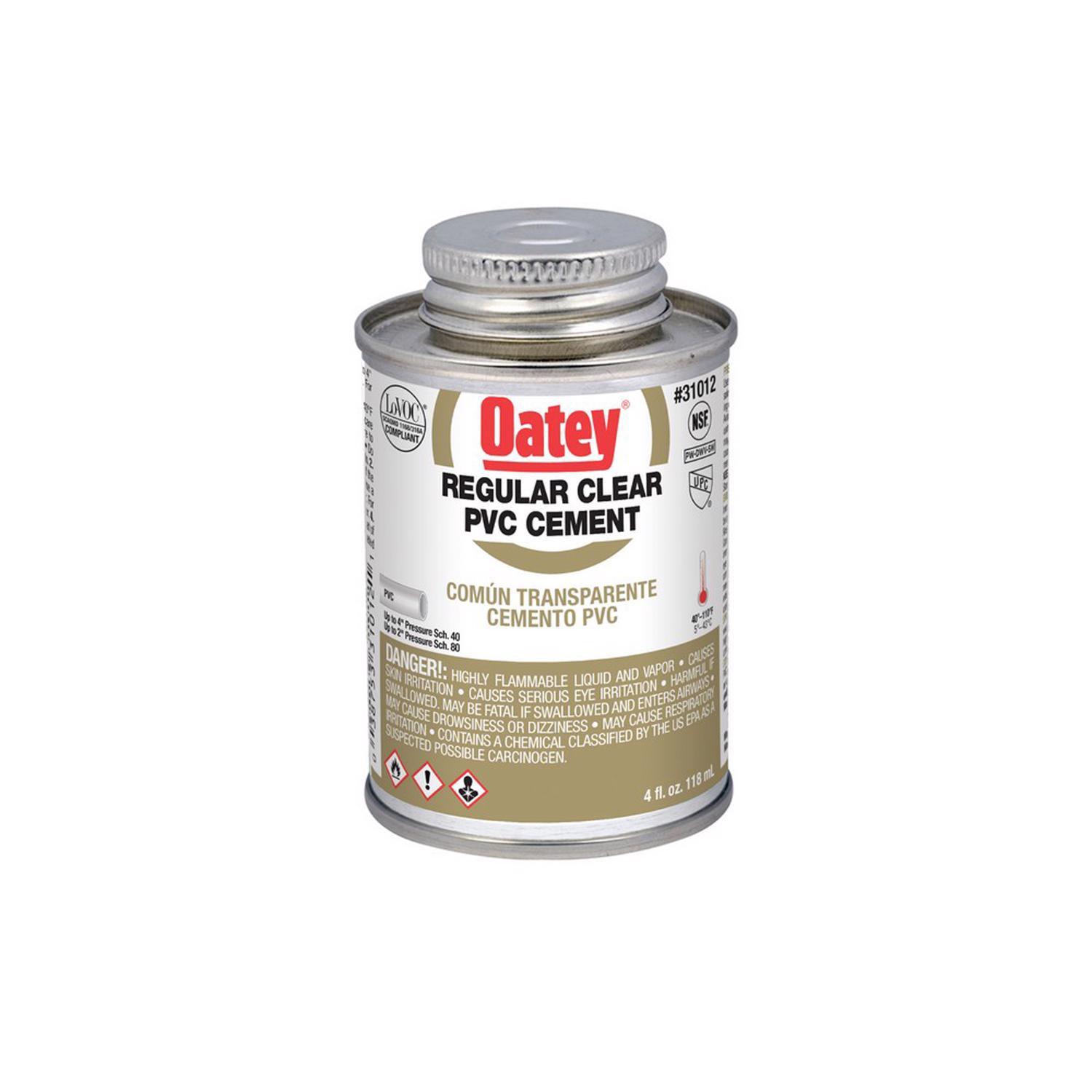 Oatey Clear Cement For PVC 4 oz