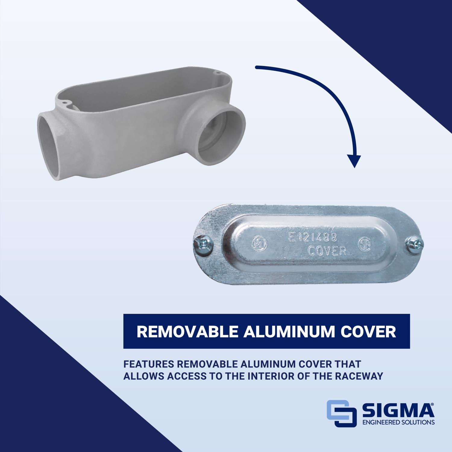 Sigma Engineered Solutions ProConnex 1/2 in. D Die-Cast Aluminum Conduit Body For Rigid 1 pk