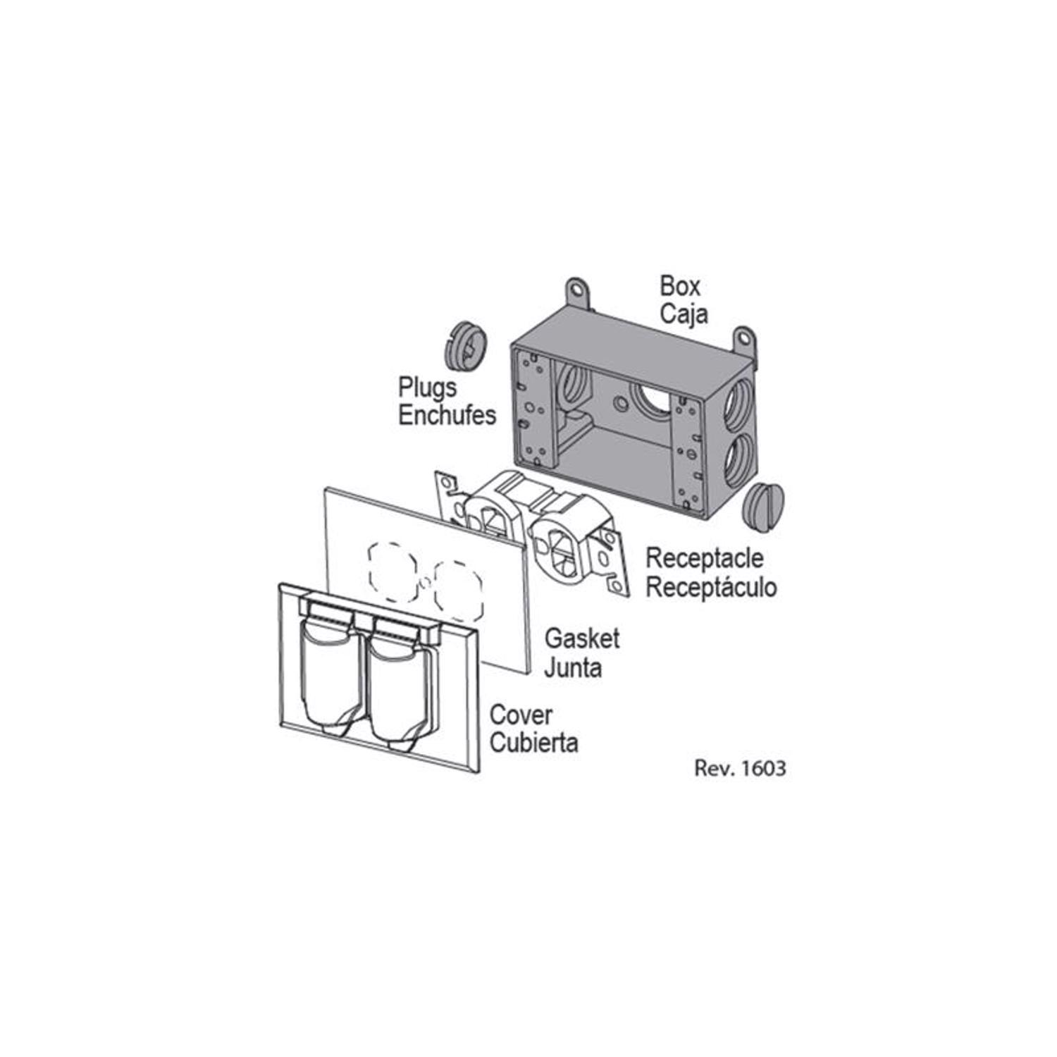 Sigma Engineered Solutions New Work 18.3 cu in Rectangle Die-Cast Metal Weatherproof Box Gray