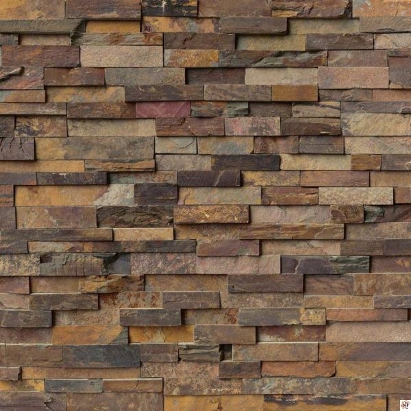 MS International RockMount New California Gold 6 x 24 in. Split Face Stacked Stone Panel Slate Ledgestone