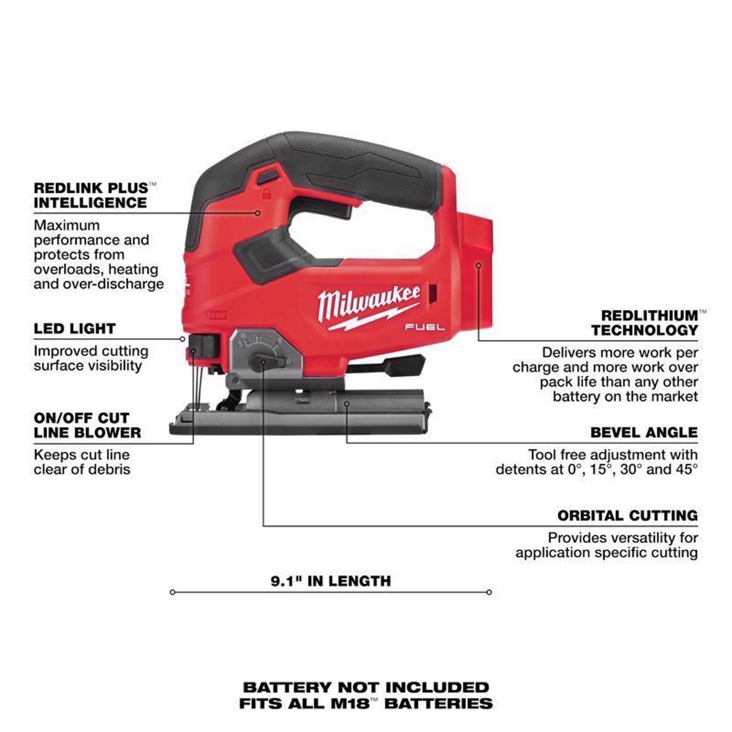 Milwaukee M18 FUEL Cordless D-Handle Jig Saw Tool Only
