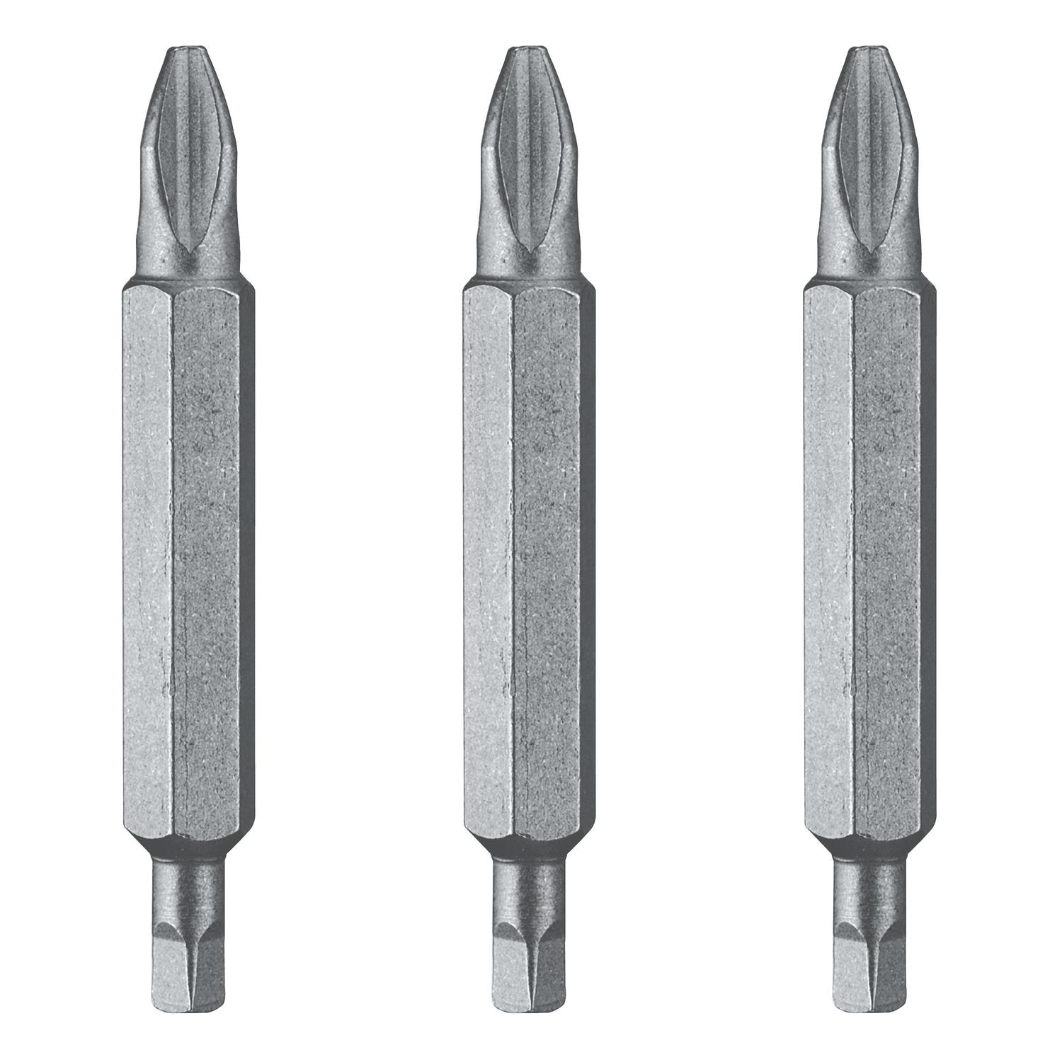 DEWALT Phillips/Square #2 Screwdriver Bit Heat-Treated Steel 3 pc