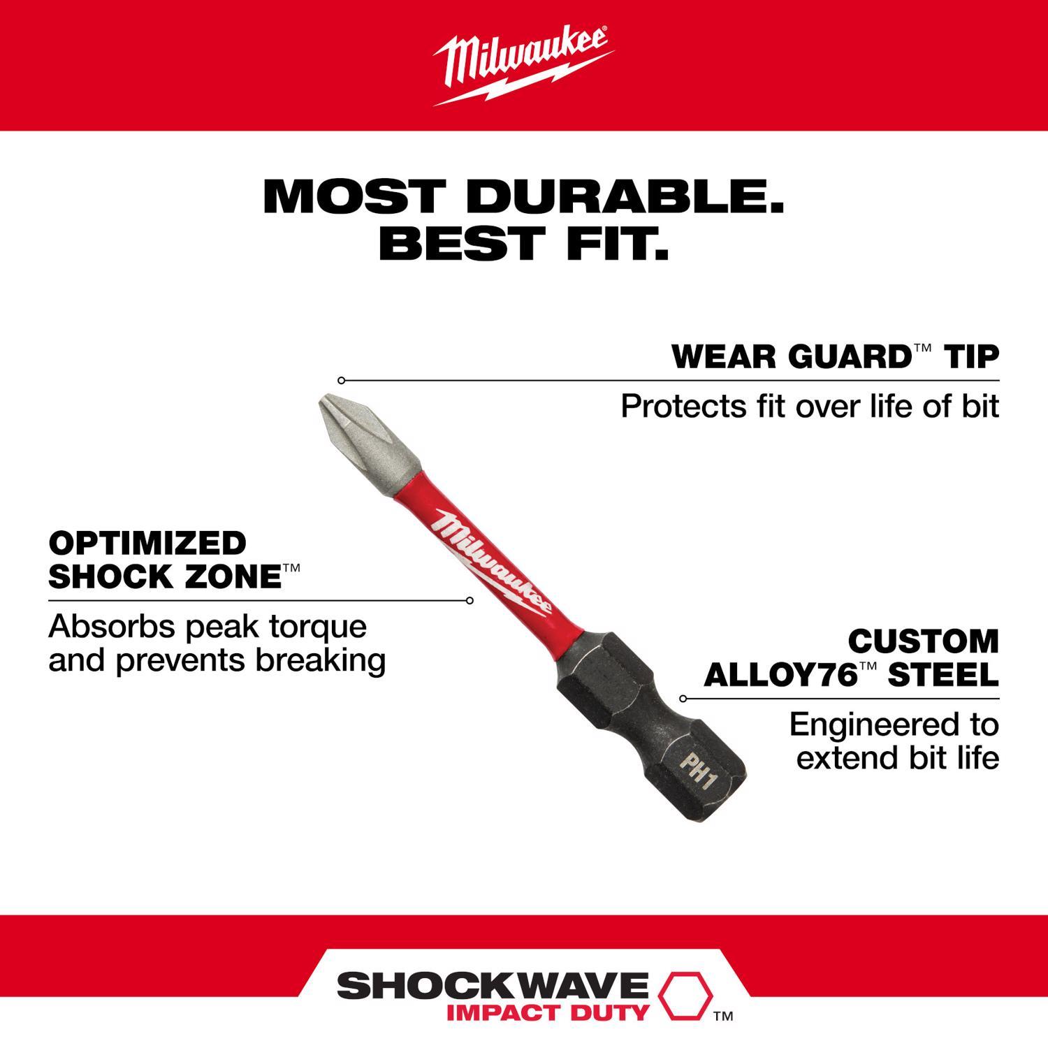 Milwaukee Shockwave Screwdriver Bit Set Alloy Steel 60 pc