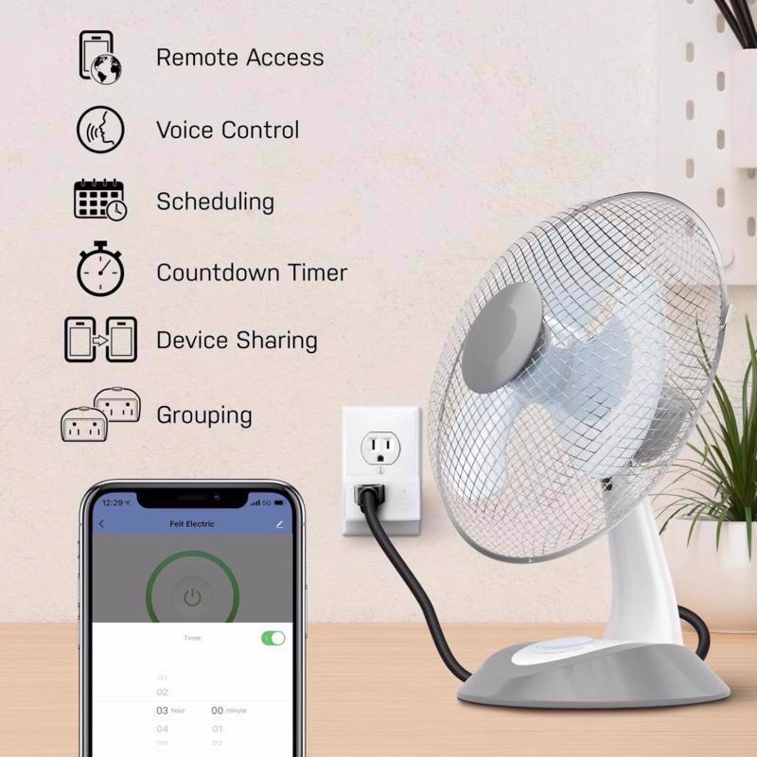Feit Smart Home Commercial and Residential Plastic Outdoor Smart-Enabled Plug 1-15R