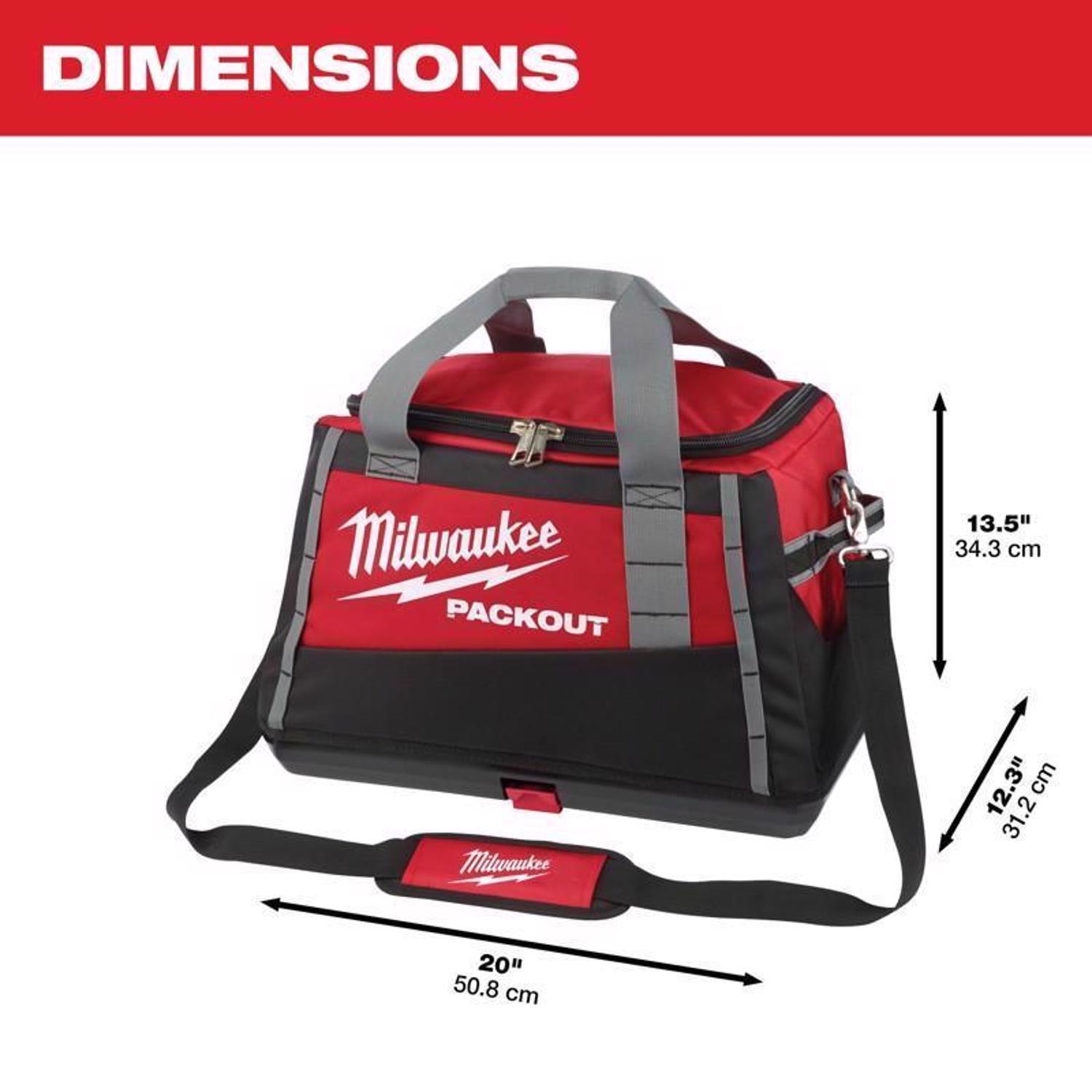 Milwaukee Packout Ballistic Nylon 20" Tool Bag 3 pocket Black/Red 1 pc