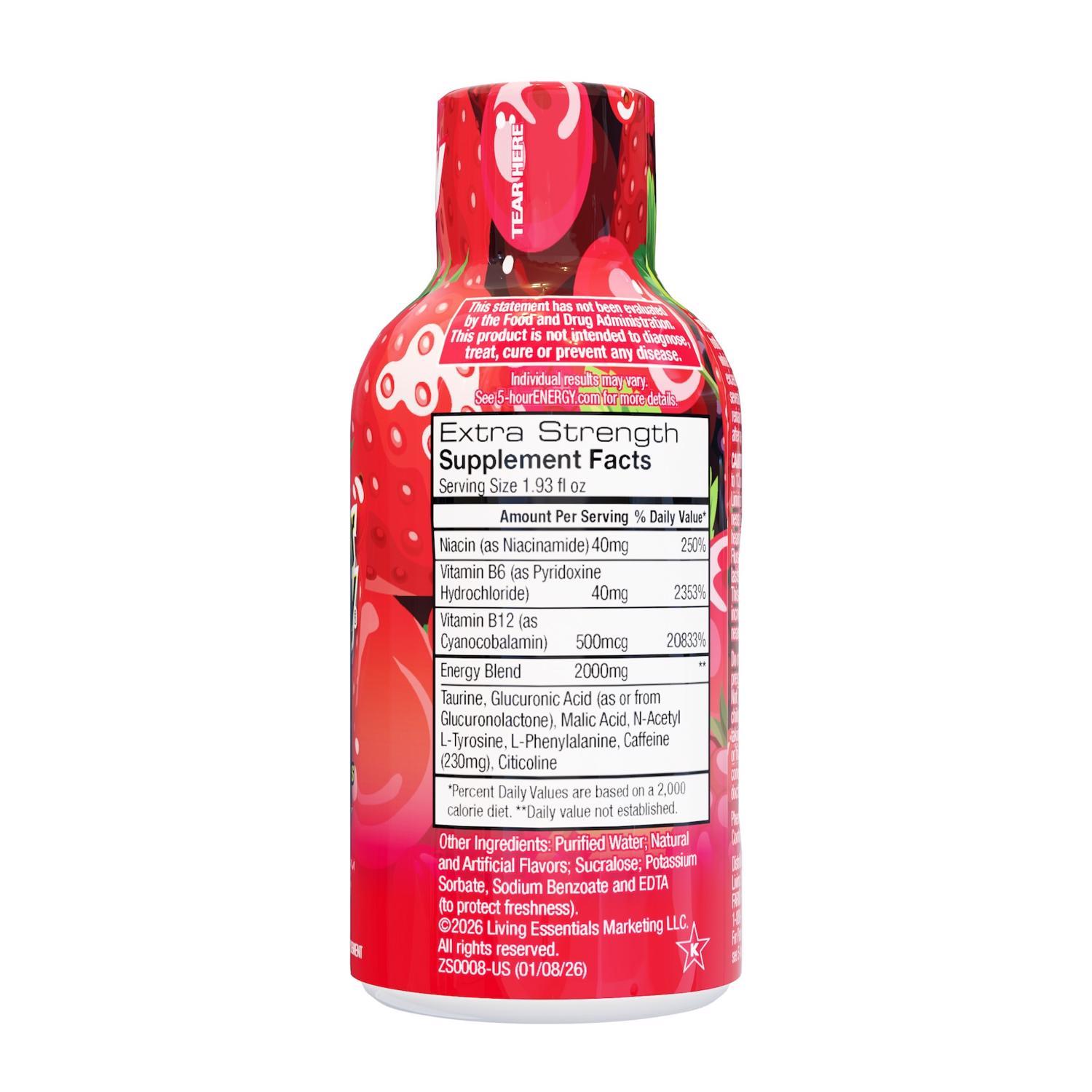 5-hour Energy Extra Strength Sugar Free Berry Energy Shot 1.93 fl. oz.