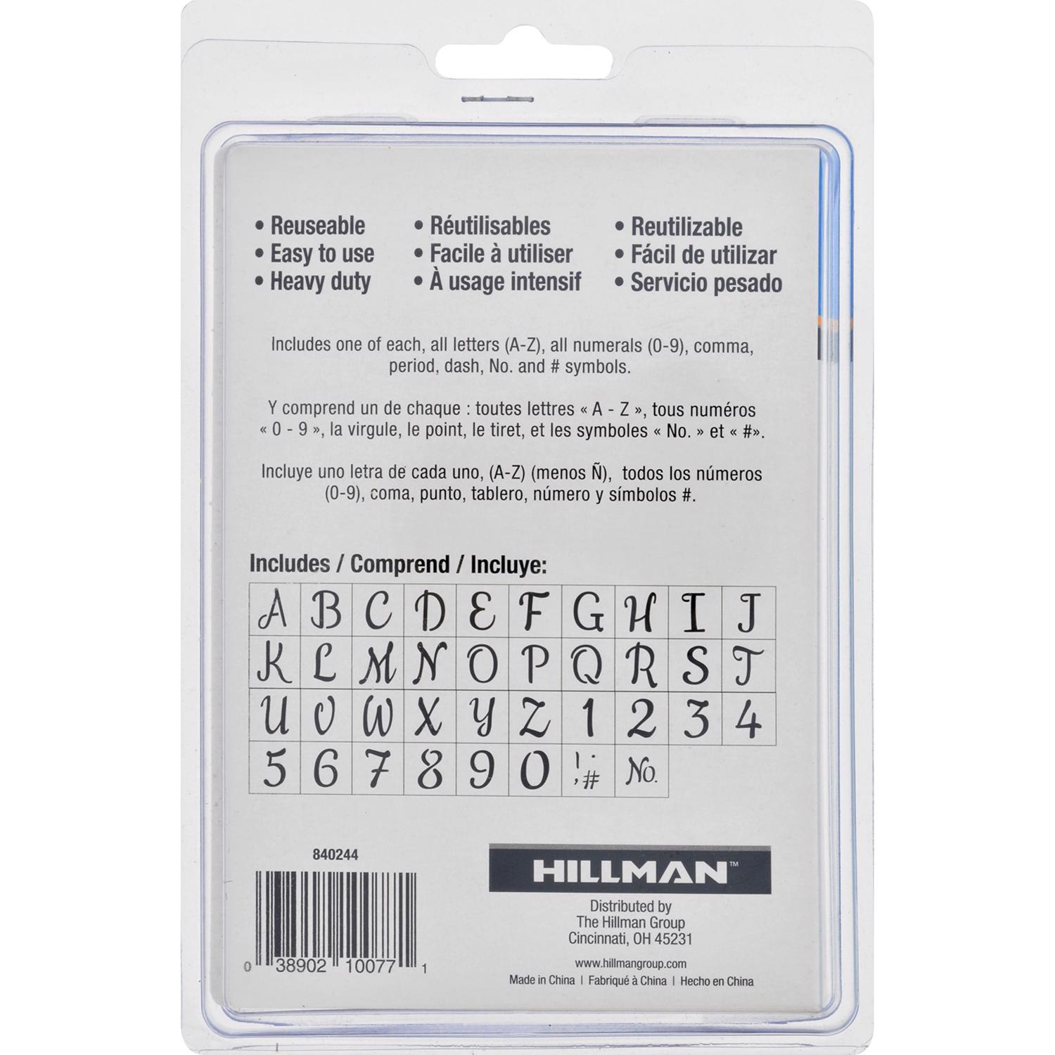HILLMAN 4 in. Oil Board Decorative Script Stencil Pack 4 in. Stencil Set 38 pk