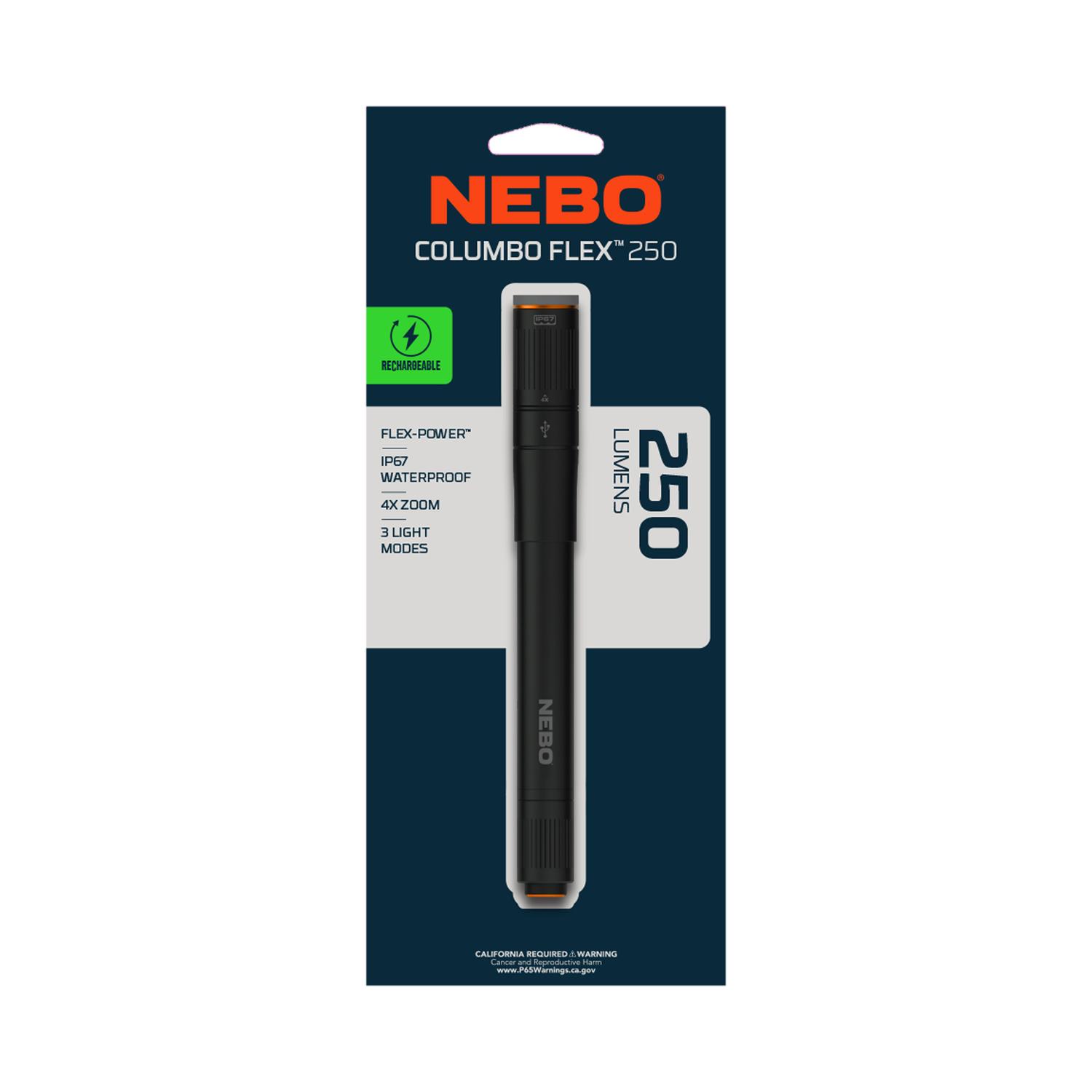 NEBO Columbo 250 lm Black LED Rechargeable Pen Light 10850 Battery