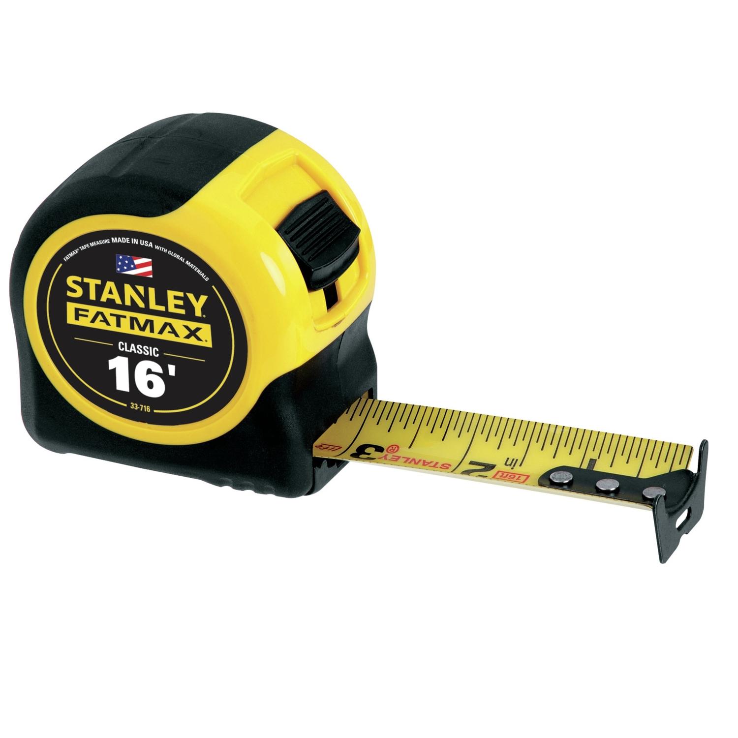 Stanley FatMax 16 ft. L X 1.25 in. W Compact Wide Blade Tape Measure 1 pk