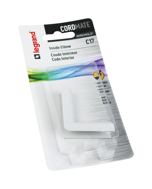 Legrand CordMate 1.63 in. L Inside Elbow 1 pk