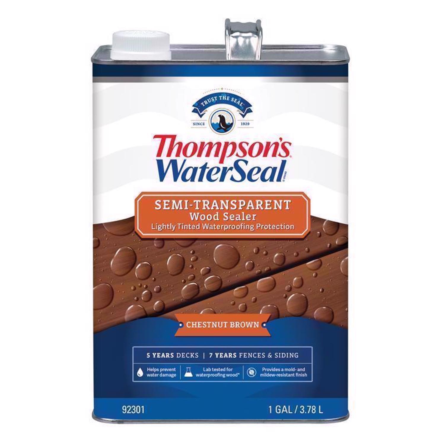 Thompson's WaterSeal Semi-Transparent Chestnut Brown Water-Based Acrylic/Alkyd/Urethane Waterproofin