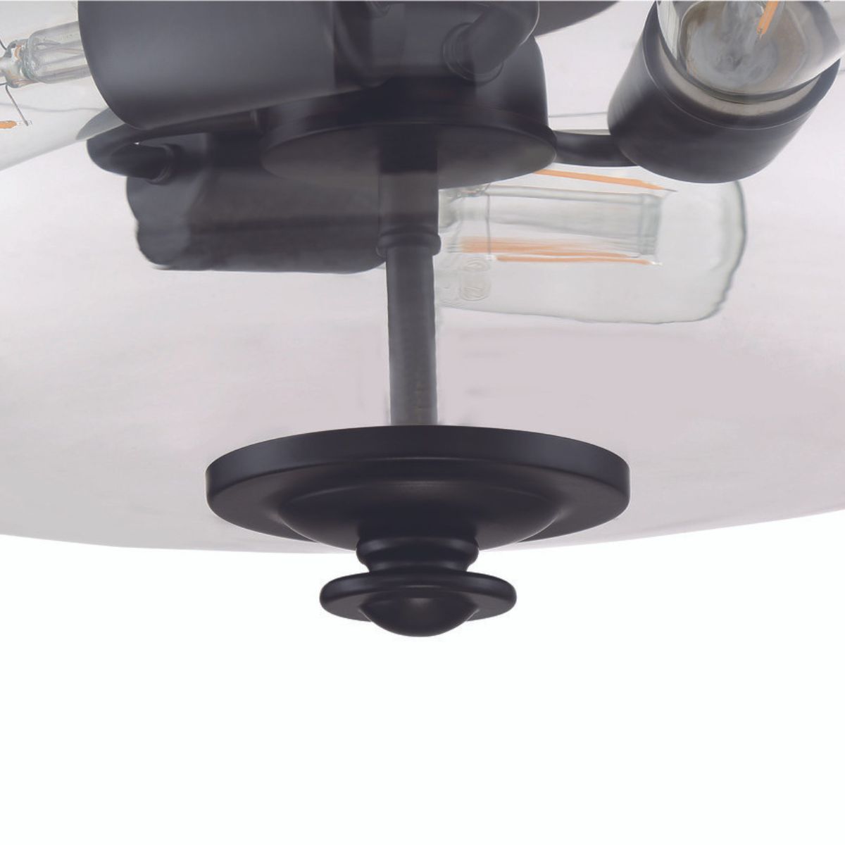 Craftmade Dardryn 3 Light Convertible Semi Flush in Flat Black (Clear Glass)