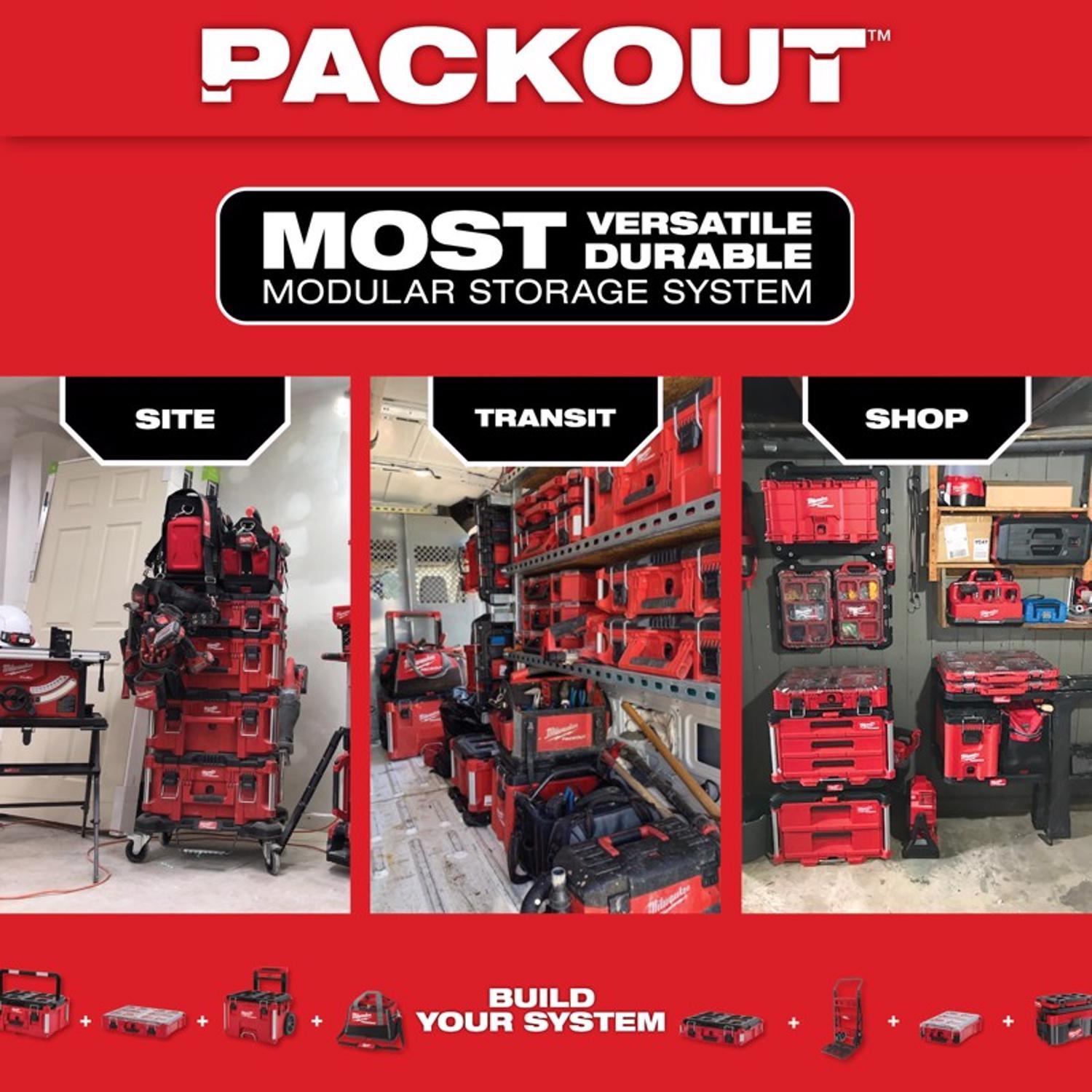 Milwaukee PACKOUT SHOP STORAGE Garage Organizer Mounting Plate Polypropylene Black