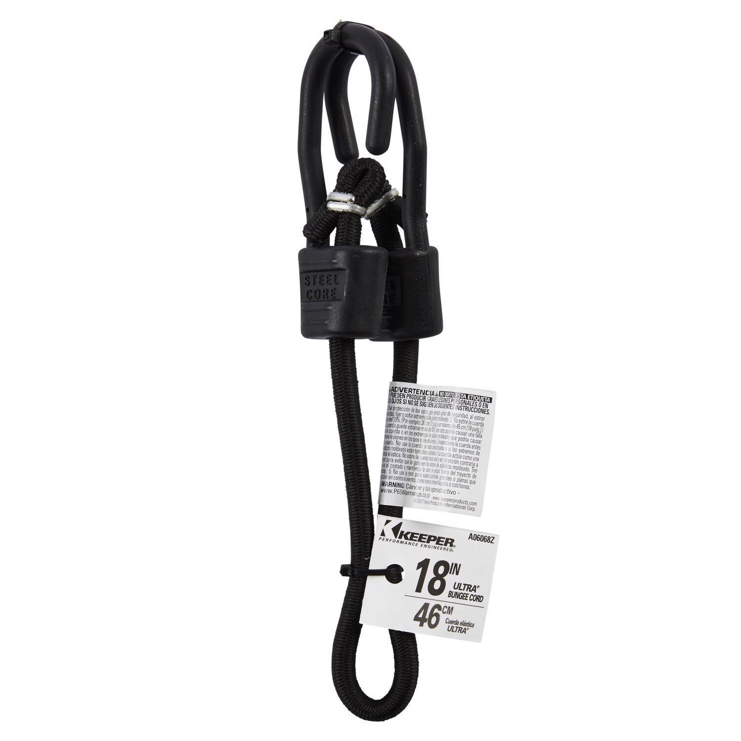 Keeper Black Bungee Cord 18 in. L X 0.315 in. 1 pk
