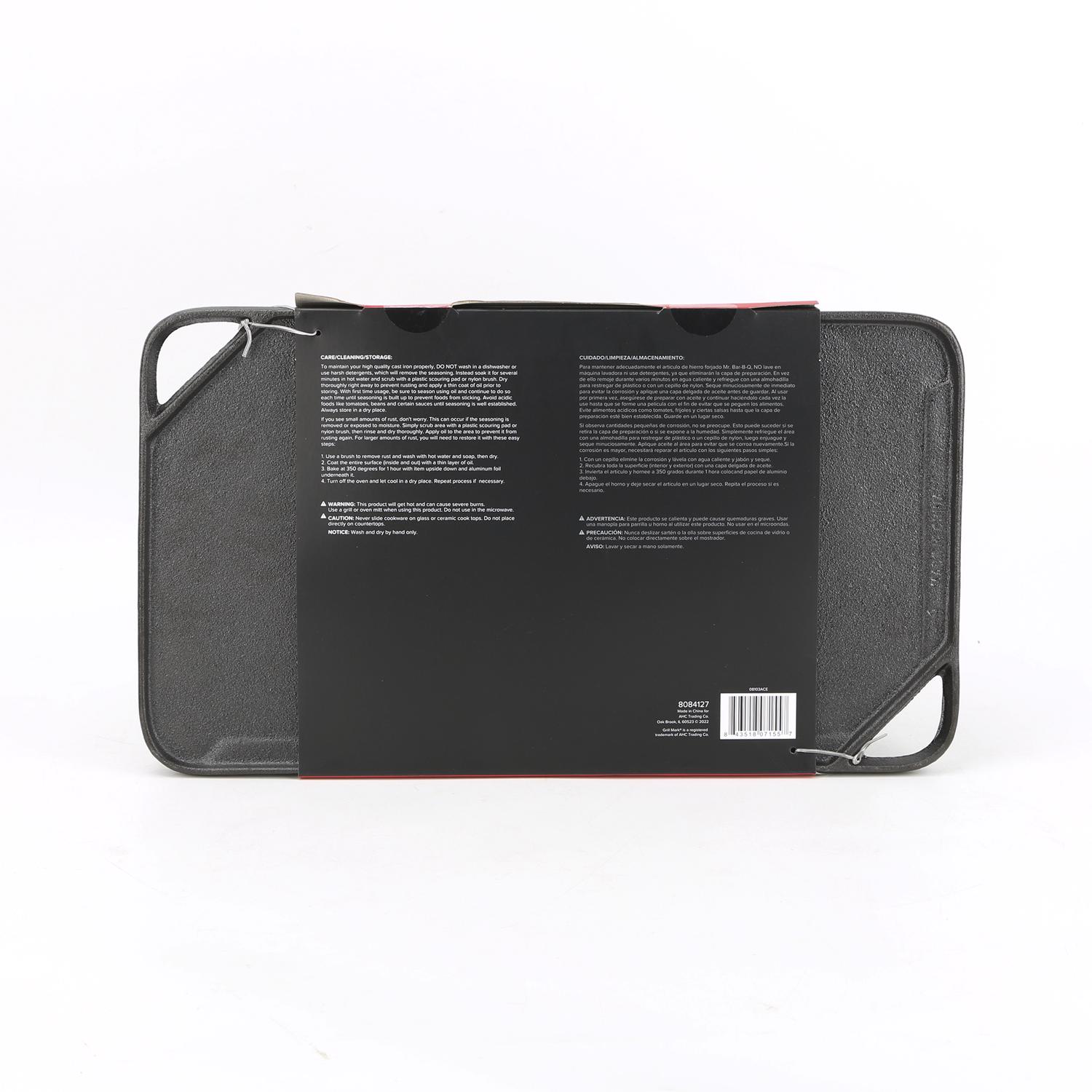 Grill Mark Cast Iron Griddle 16.75 in. L X 9.5 in. W 1 pk