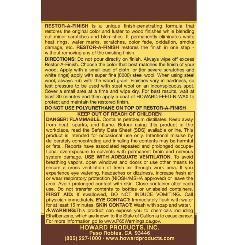 Howard Restor-A-Finish Semi-Transparent Mahogany Oil-Based Wood Restorer 1 pt