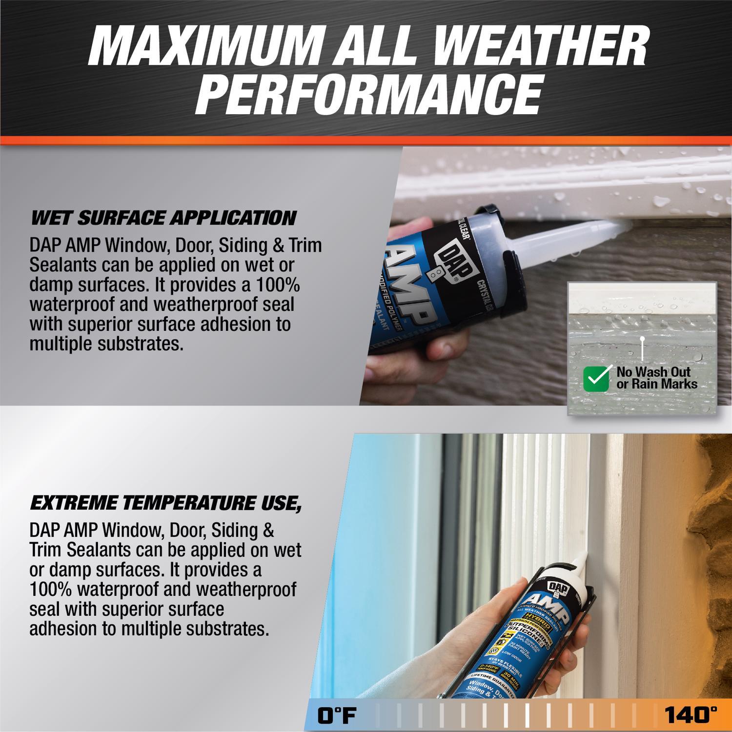 DAP AMP White Polymer Advanced Hybrid Caulk Sealant 9 oz