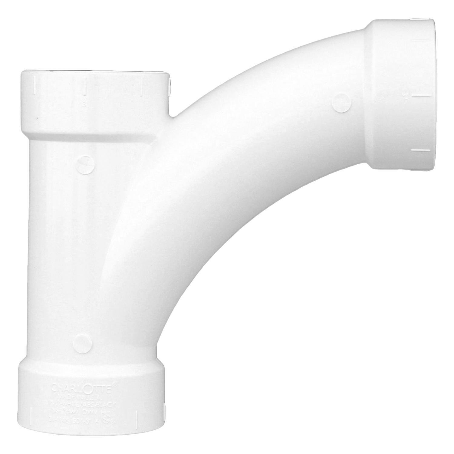 Charlotte Pipe Schedule 40 3 in. Hub X 3 in. D Hub PVC Long Turn Wye 1 pk