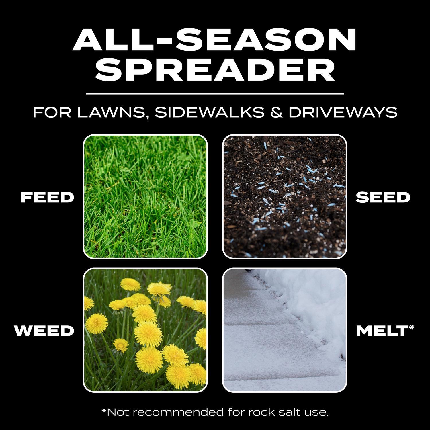 Scotts Wizz 60 in. W Handheld Spreader For Fertilizer/Ice Melt/Seed 4 lb