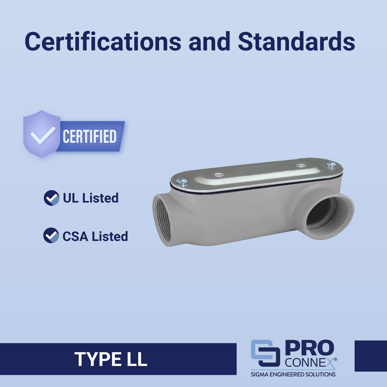 Sigma Engineered Solutions ProConnex 1/2 in. D Die-Cast Aluminum Conduit Body For Rigid 1 pk