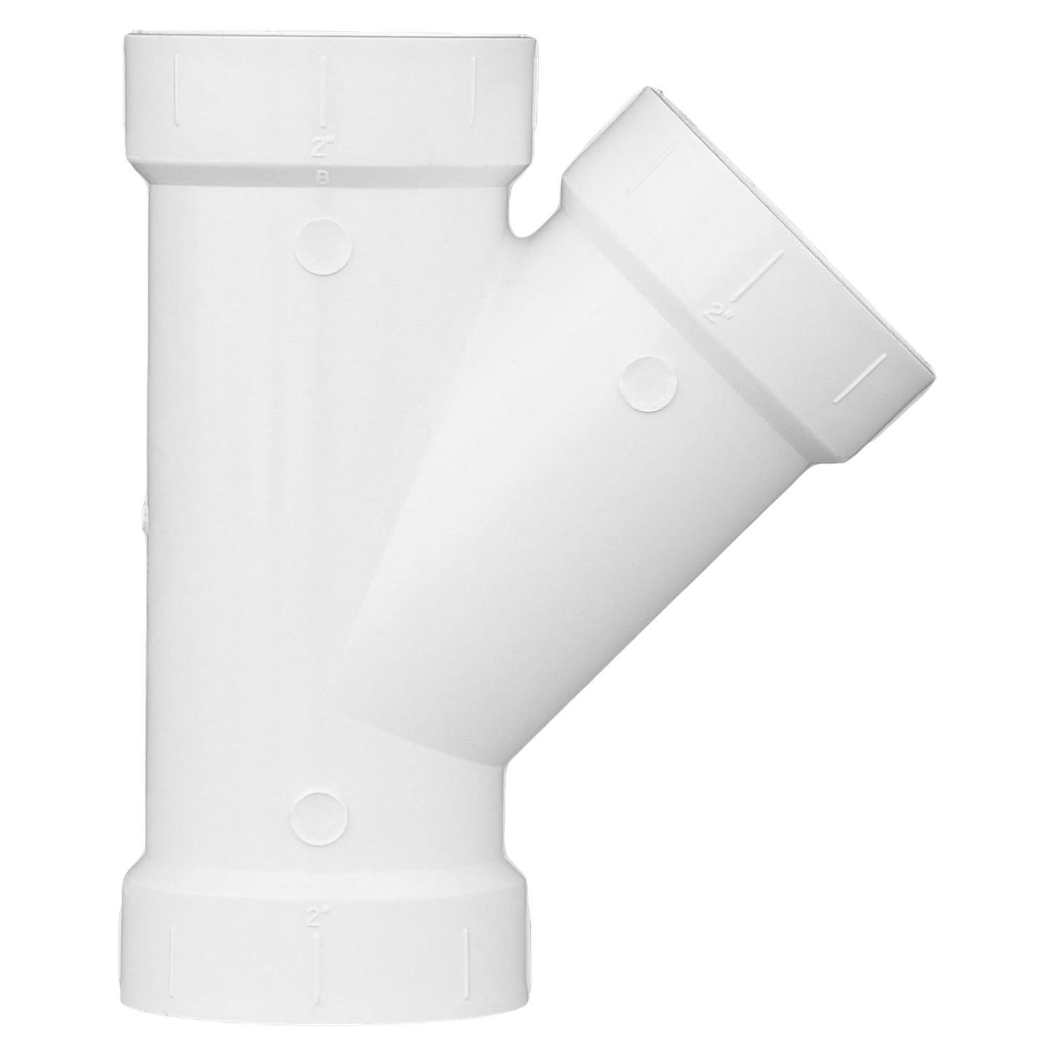 Charlotte Pipe Schedule 40 2 in. Hub X 2 in. D Hub PVC Wye 1 pk