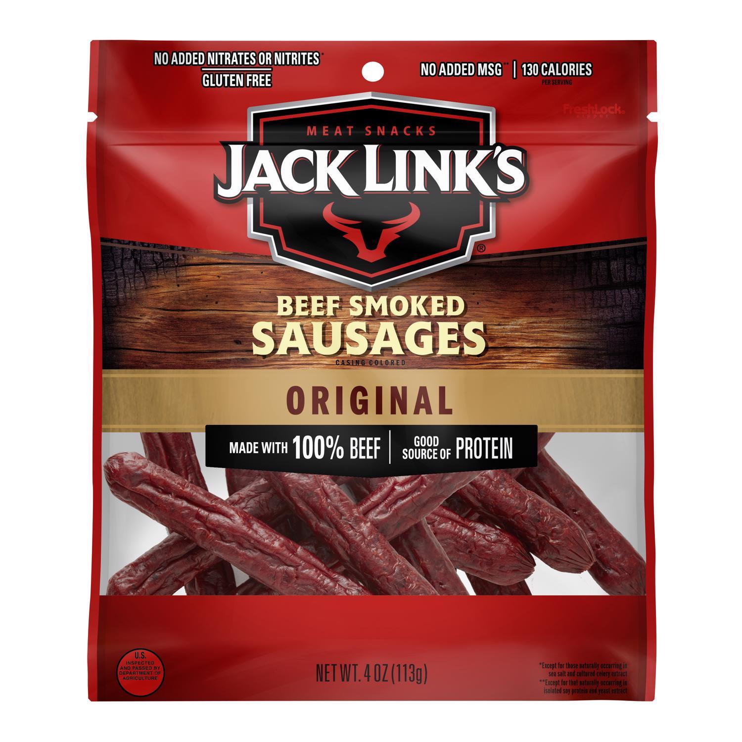 Jack Link's Beef Smoked Sausages 4 Oz Bagged