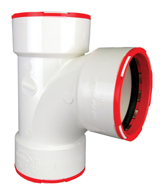 Charlotte Pipe Connectite Schedule 40 3in. Hub x 3in. D Hub PVC Sanitary Tee 1 Pack