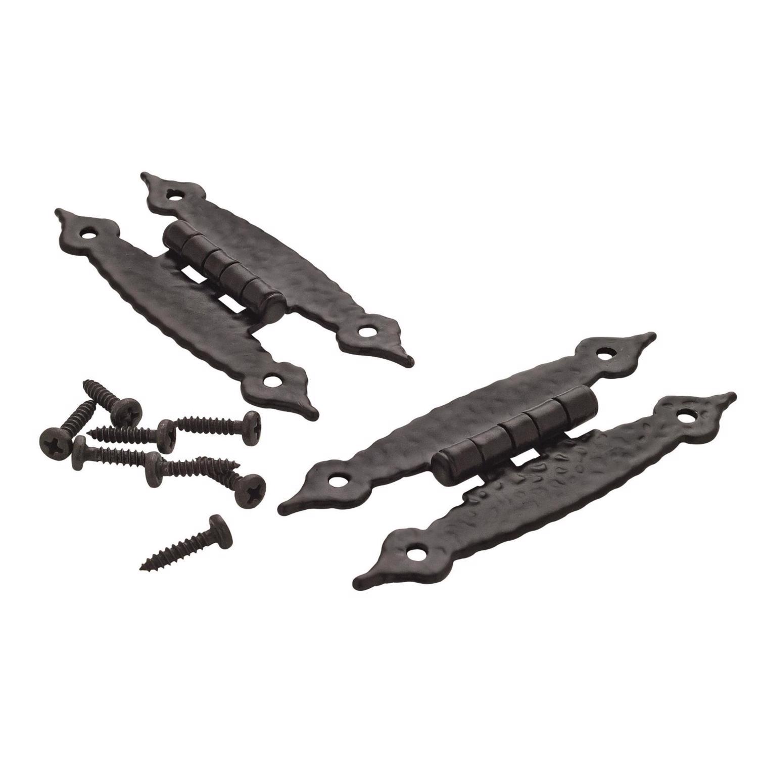 Amerock 1-1/2 in. W X 3-1/2 in. L Black Steel Cabinet Hinge 1 pk