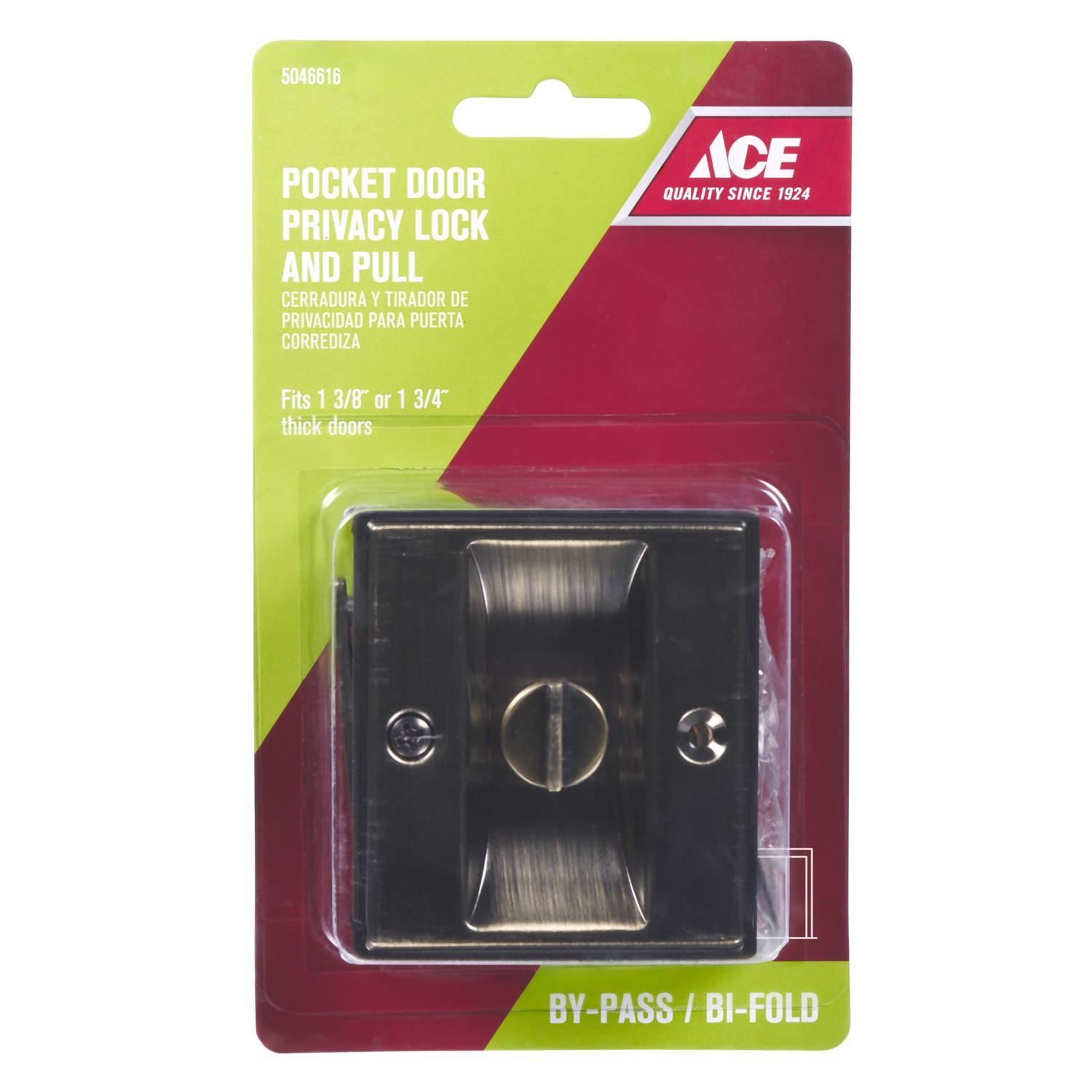 Ace 2-3/4 in. L Solid Brass Pocket Door Privacy Lock 1 pc
