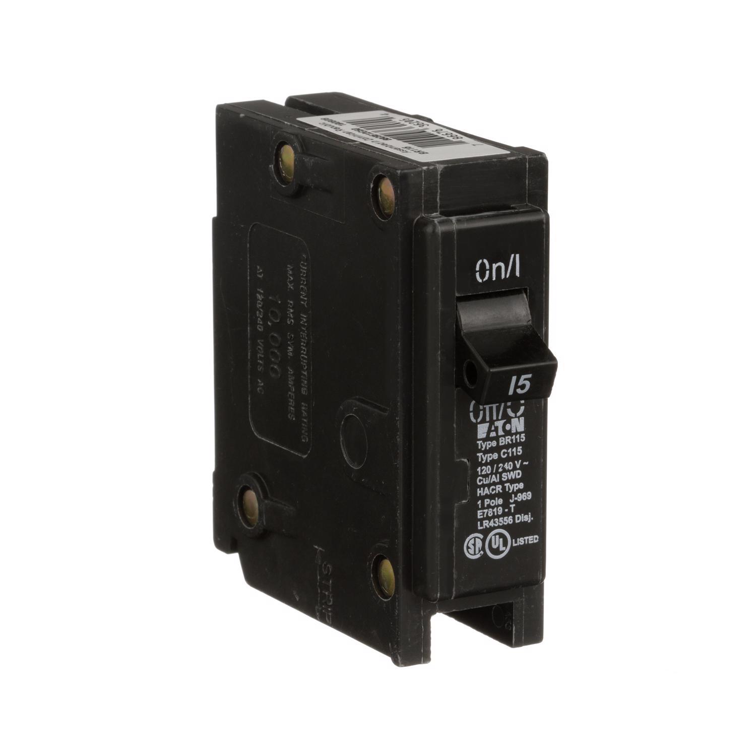 Eaton 15 amps Plug In Single Pole Circuit Breaker