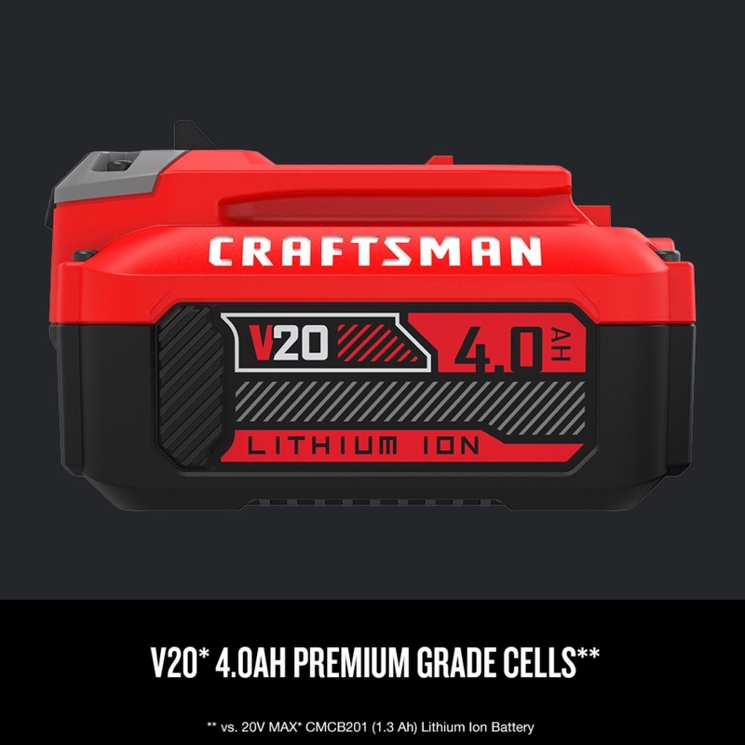 CRAFTSMAN V20 CMCB204 4 Ah Lithium-Ion Battery 1 pc